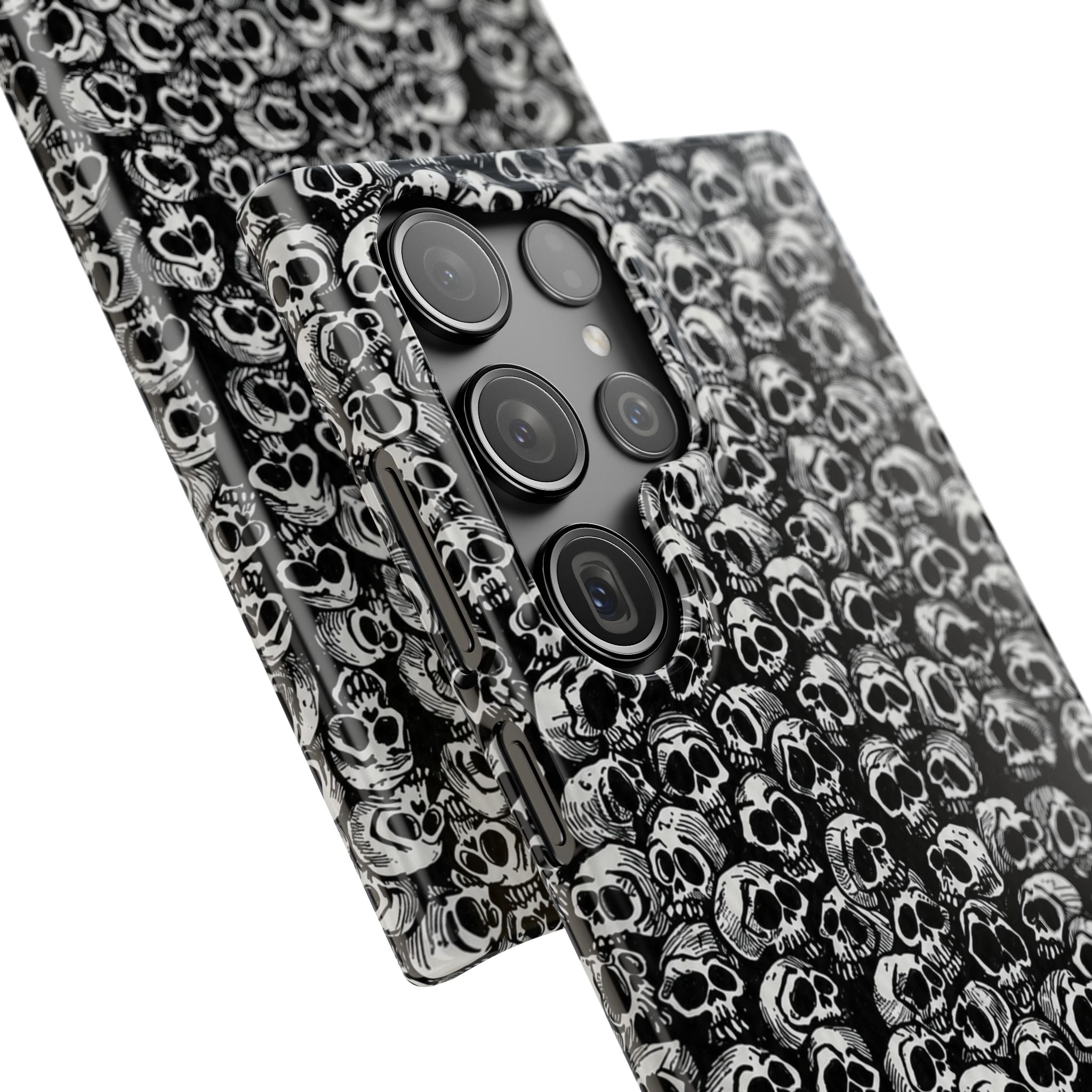 Black and White Skull Pattern Phone Case