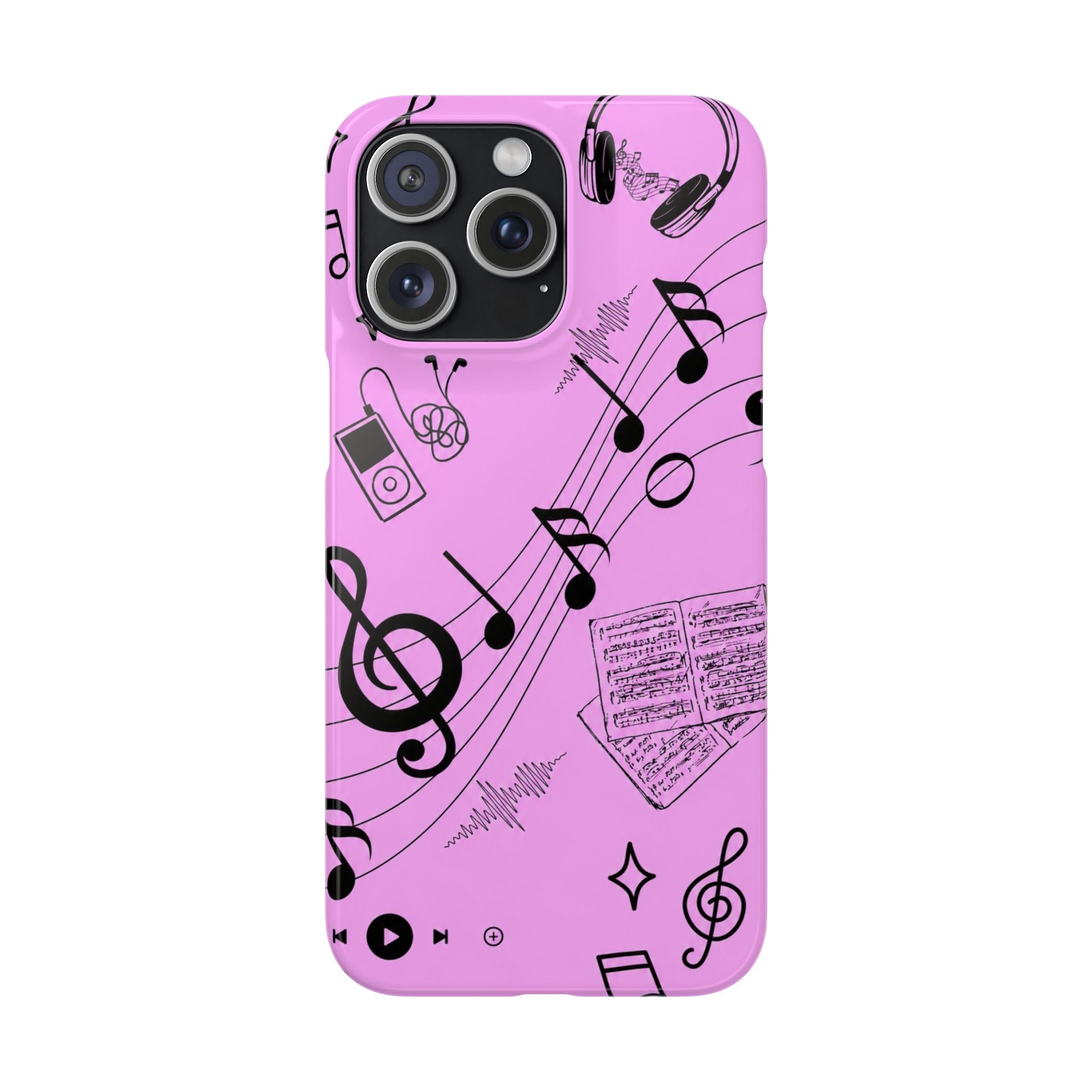 Pink Music Notes Phone Case