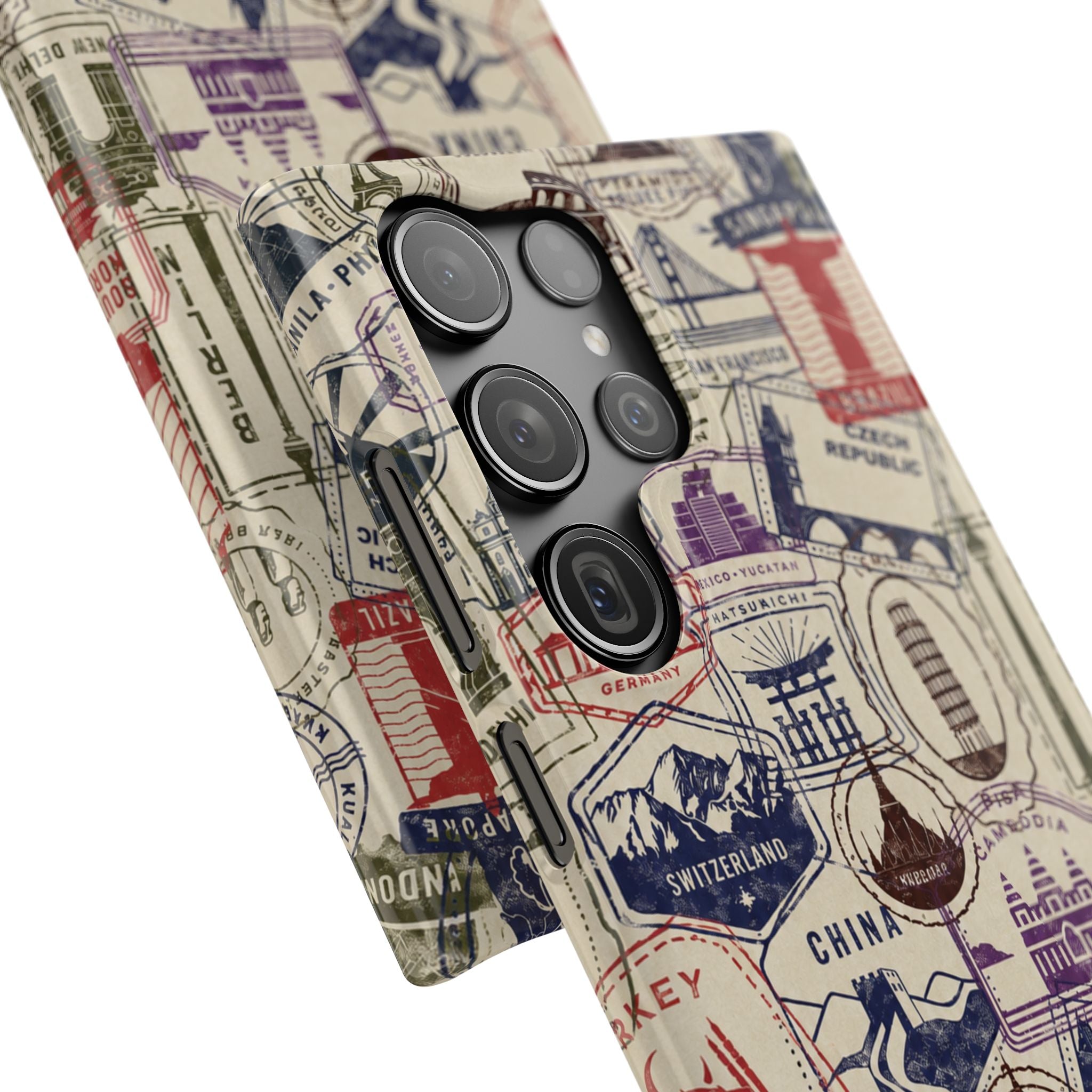 Vintage Travel Stamps Phone Case