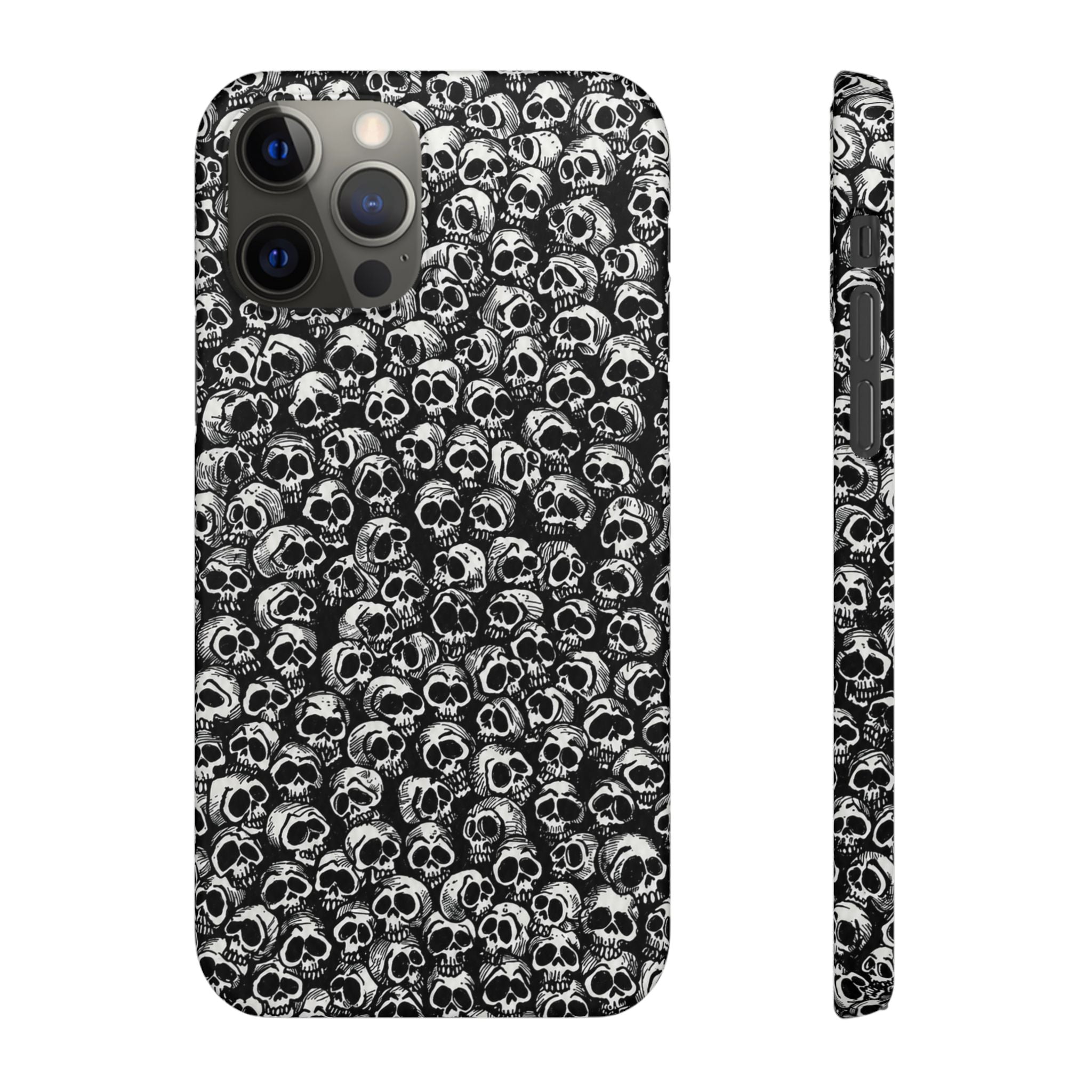 Black and White Skull Pattern Phone Case