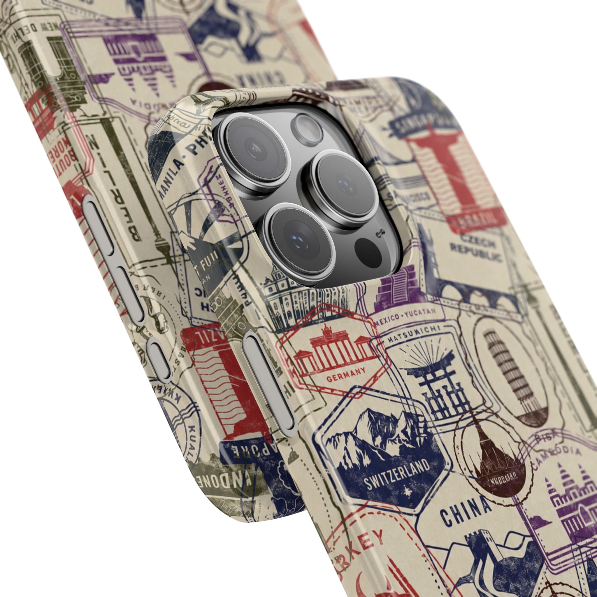 Vintage Travel Stamps Phone Case