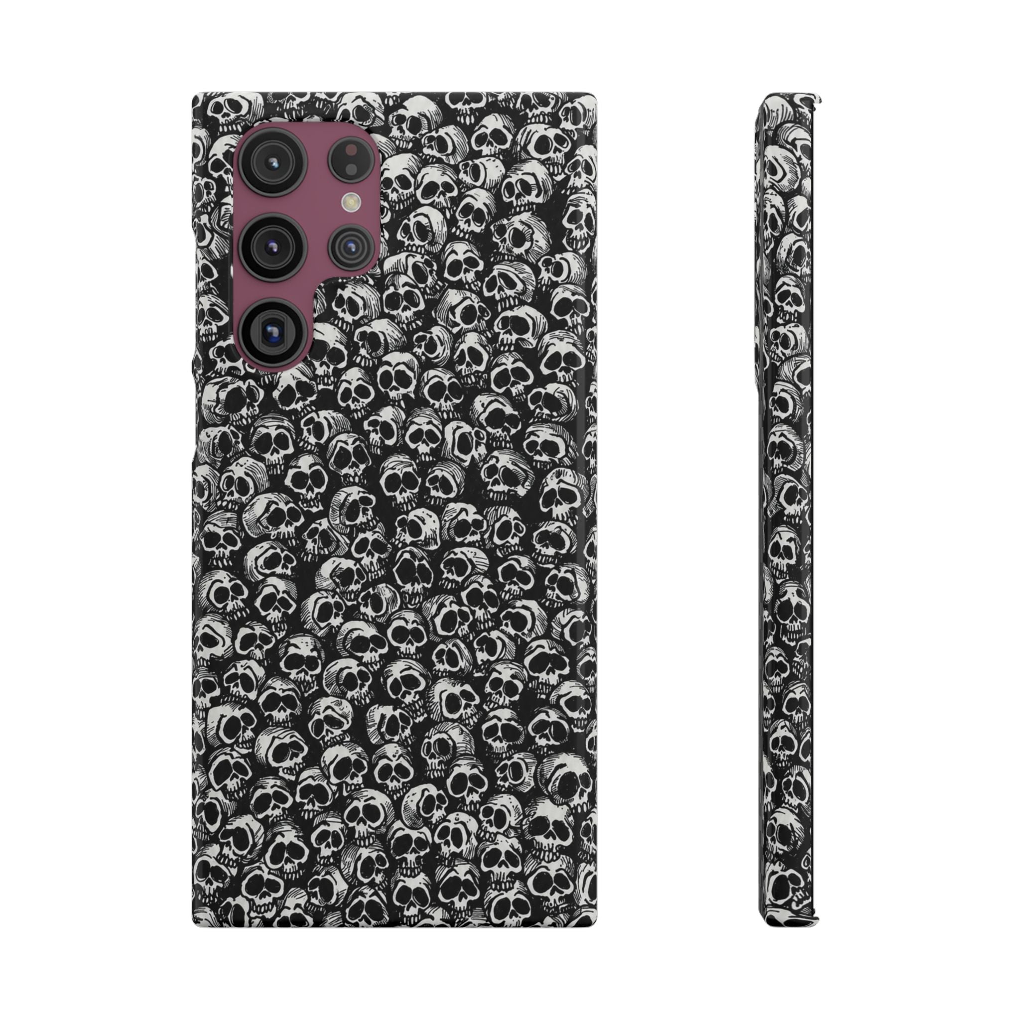Black and White Skull Pattern Phone Case