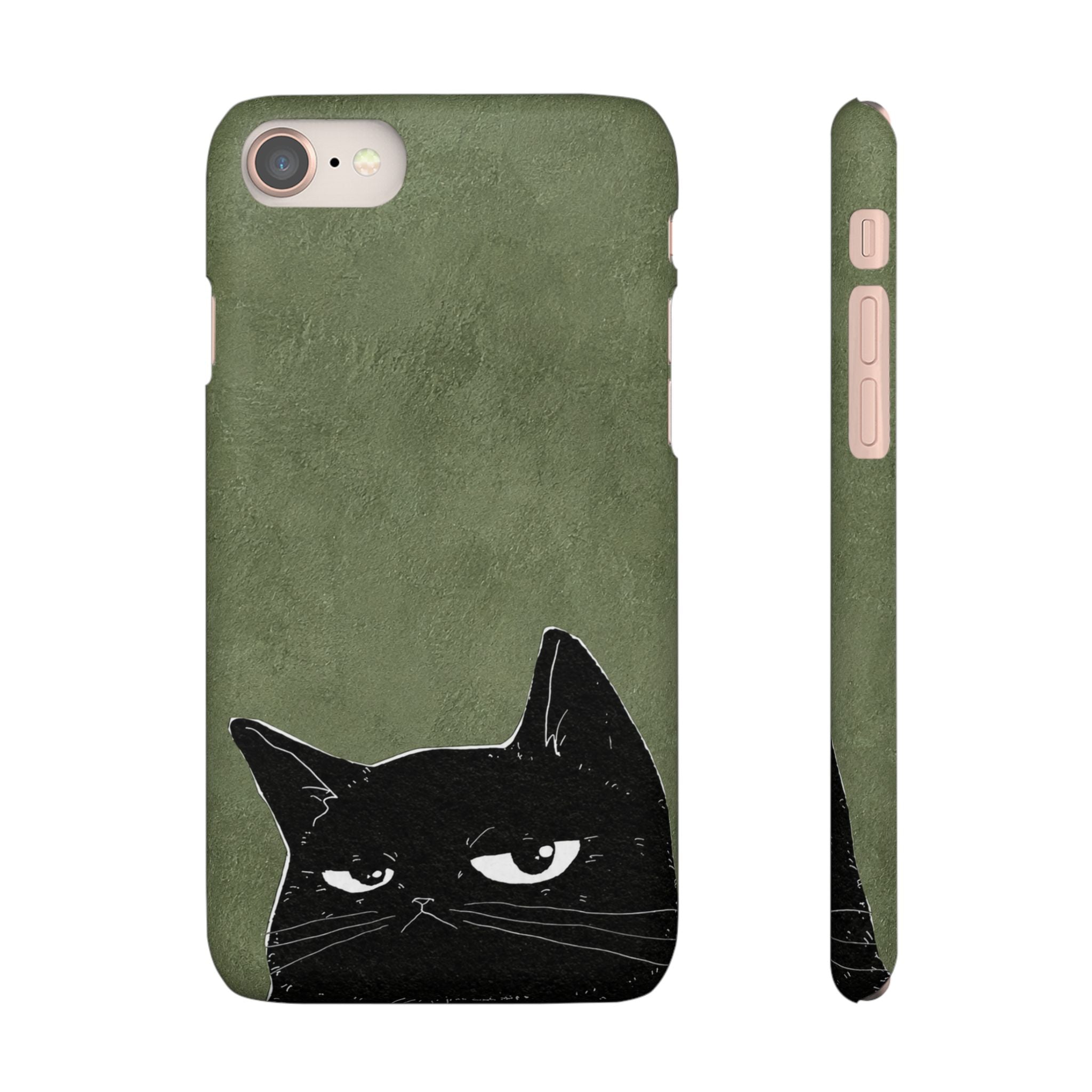 Grumpy Black Cat Phone Case