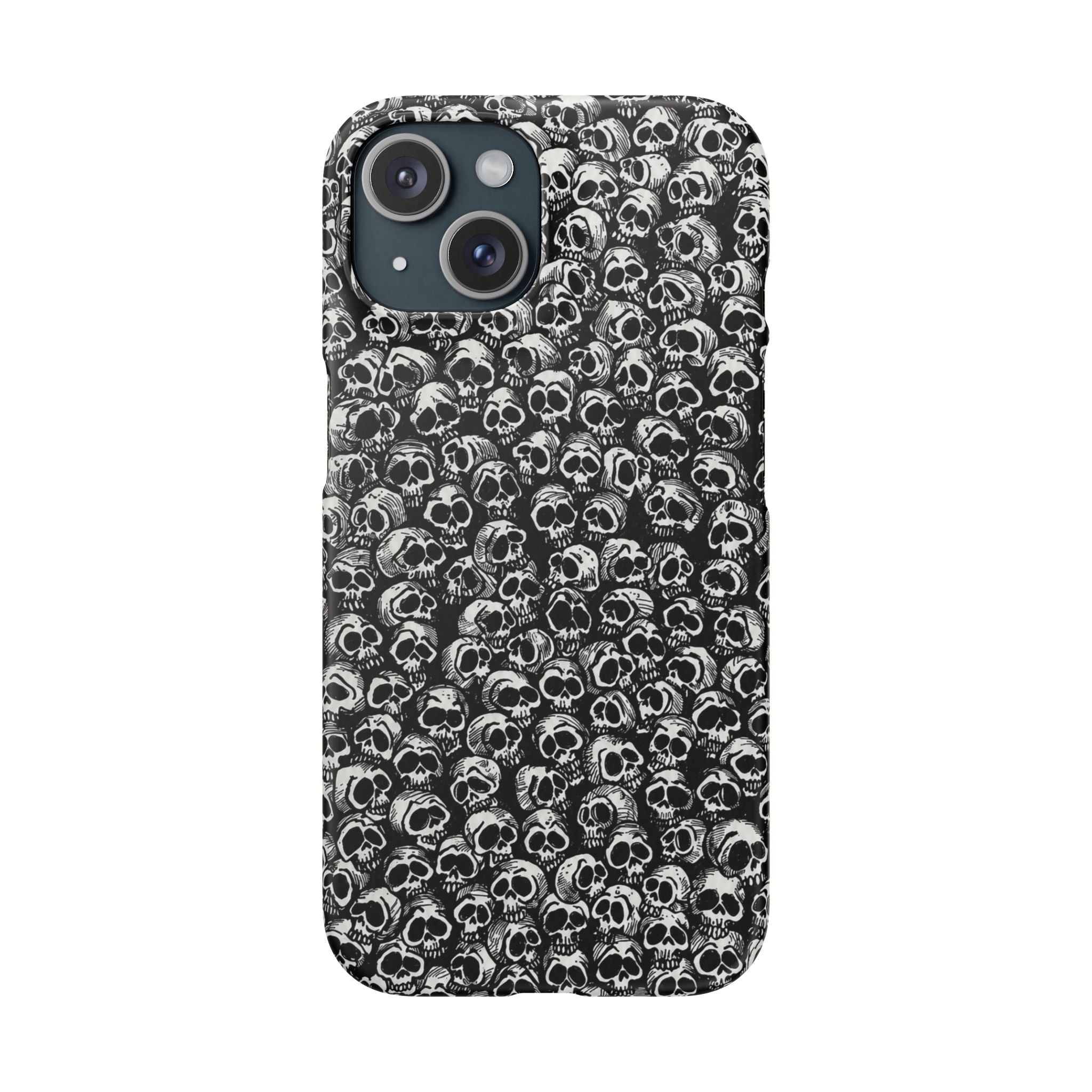 Black and White Skull Pattern Phone Case