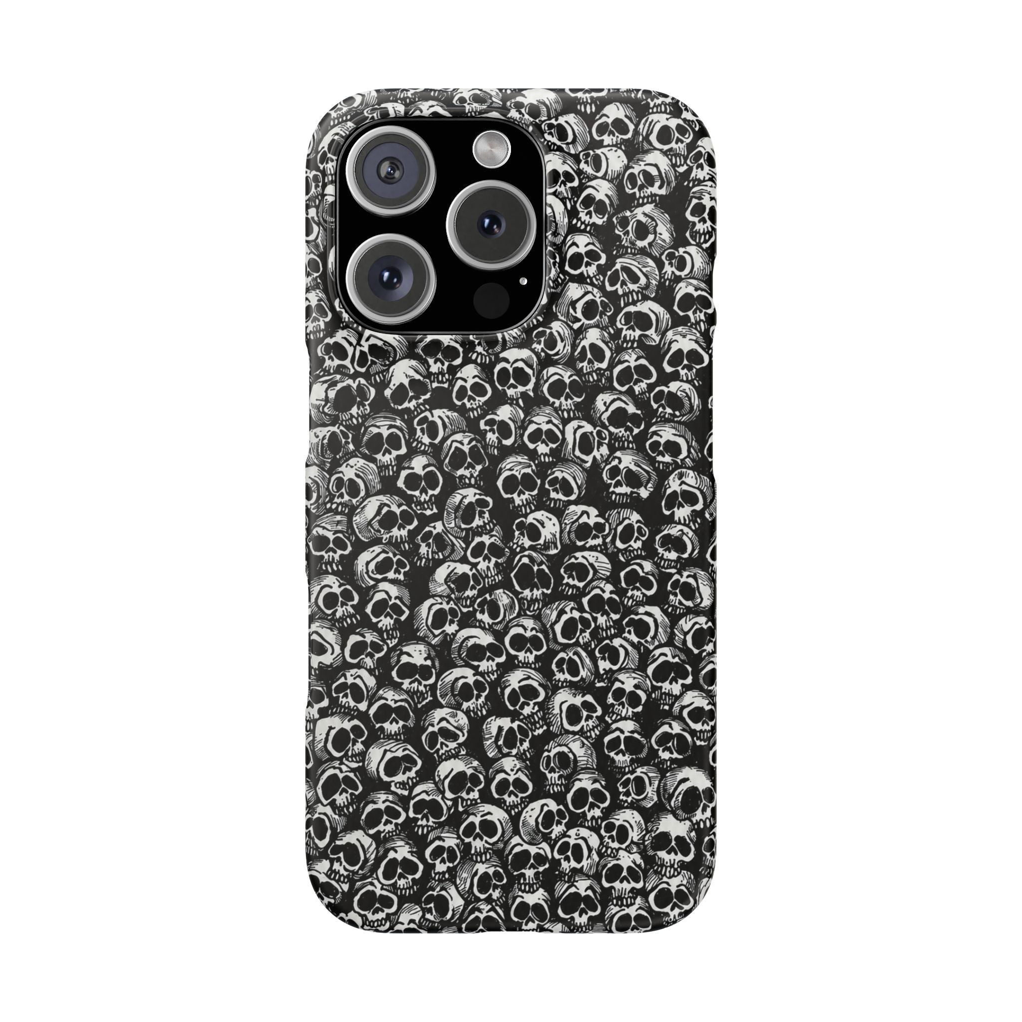 Black and White Skull Pattern Phone Case