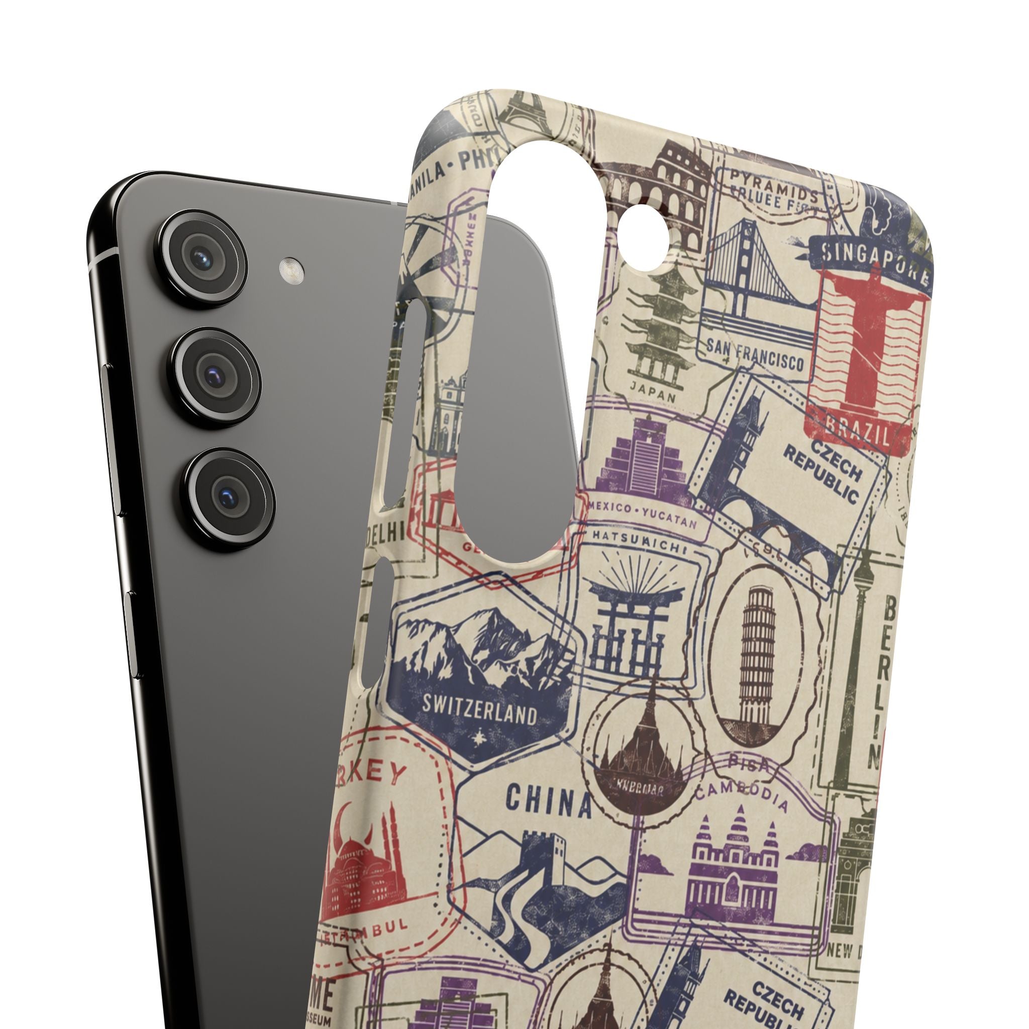 Vintage Travel Stamps Phone Case