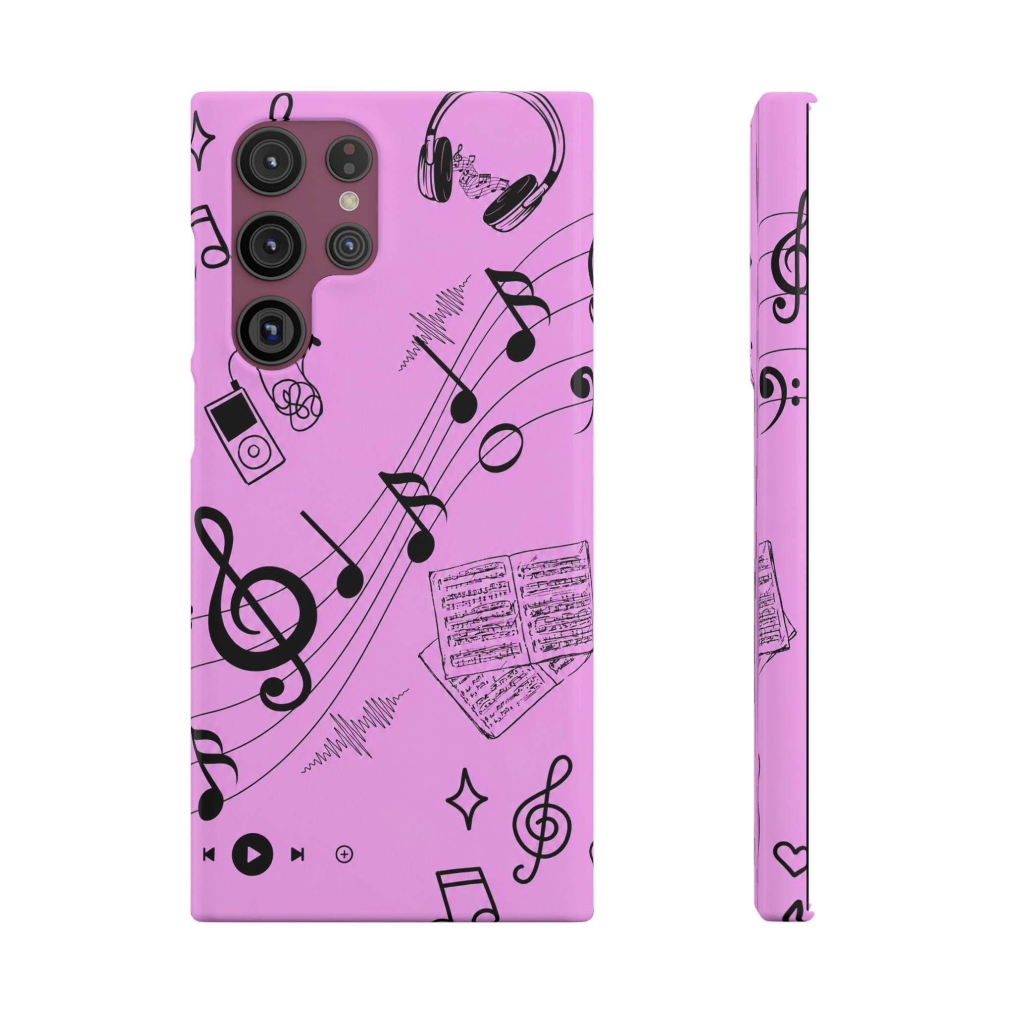 Pink Music Notes Phone Case