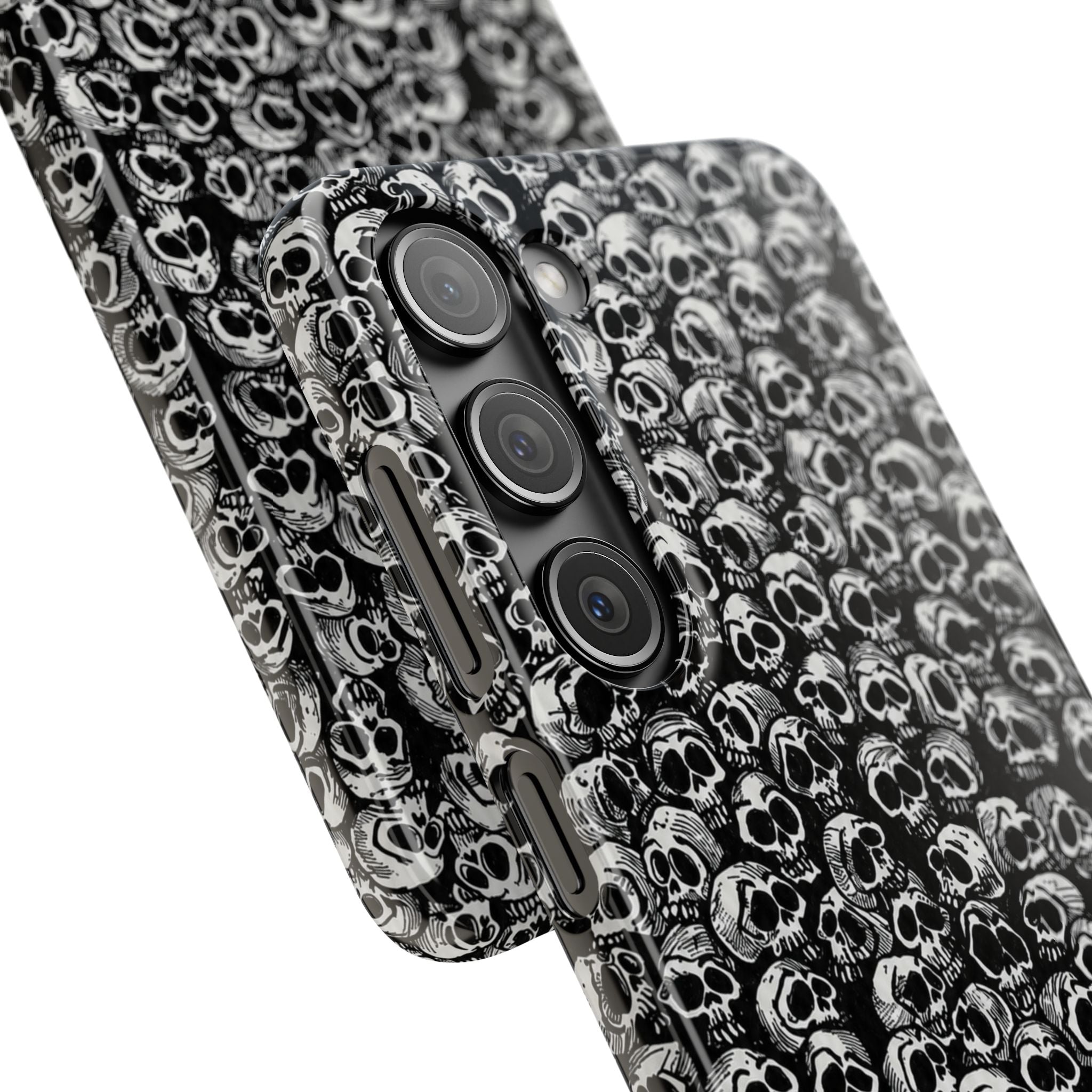 Black and White Skull Pattern Phone Case