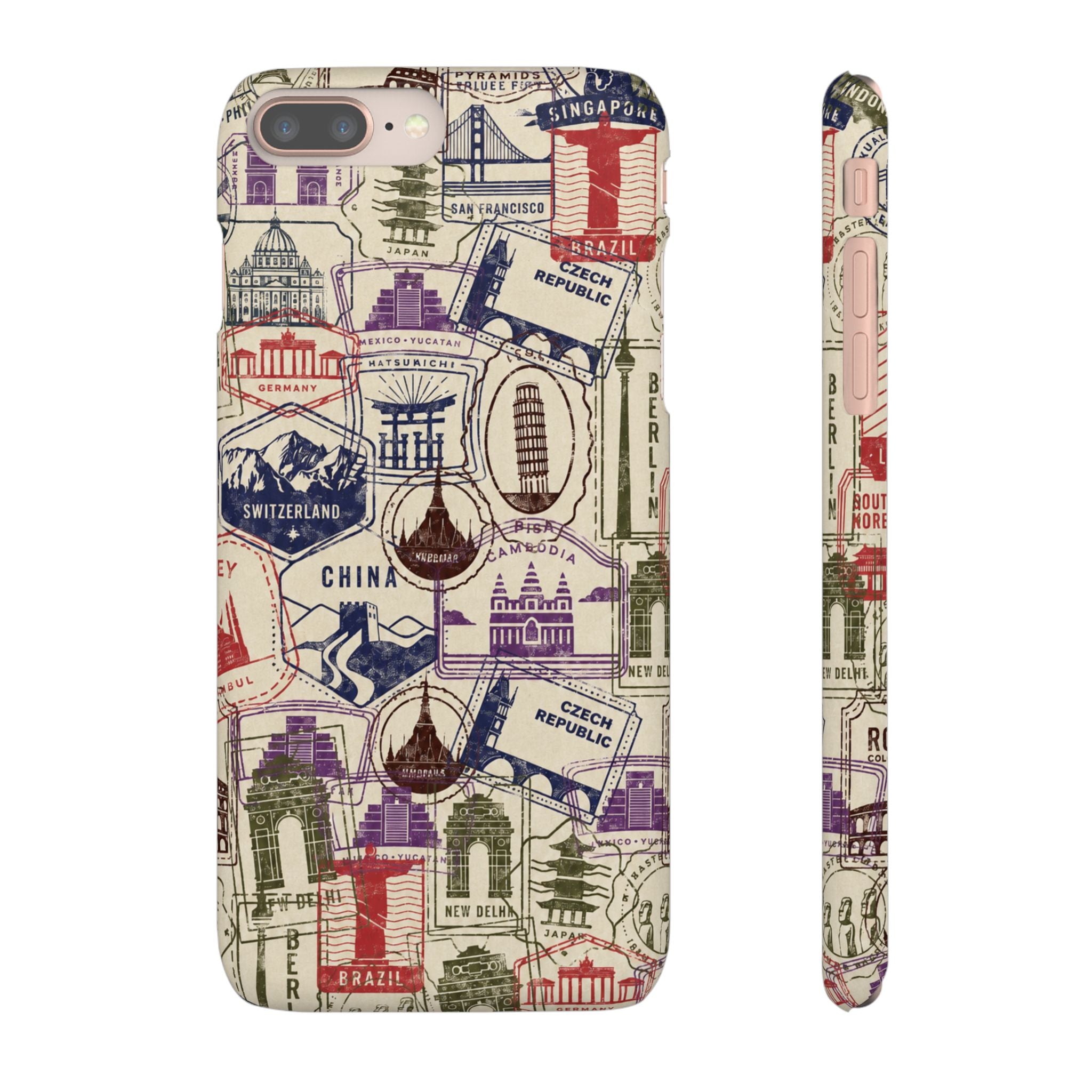 Vintage Travel Stamps Phone Case