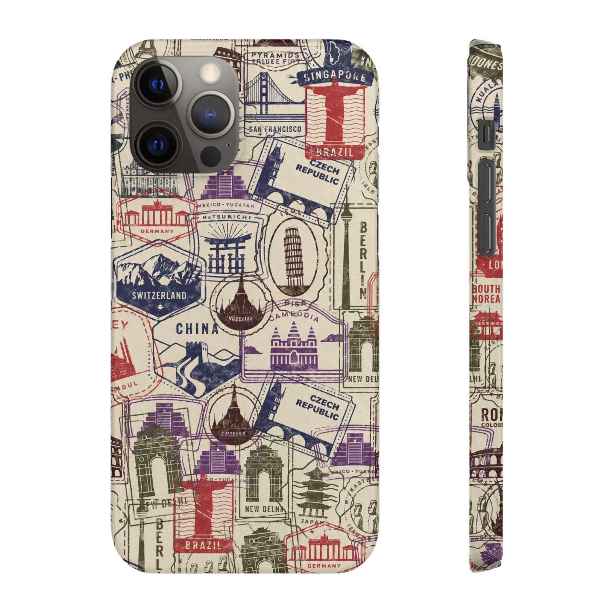 Vintage Travel Stamps Phone Case