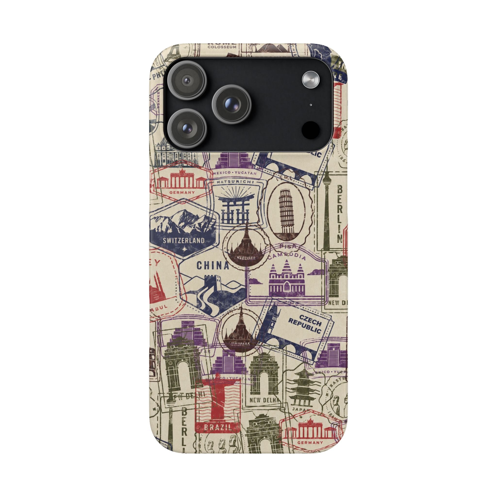 Vintage Travel Stamps Phone Case