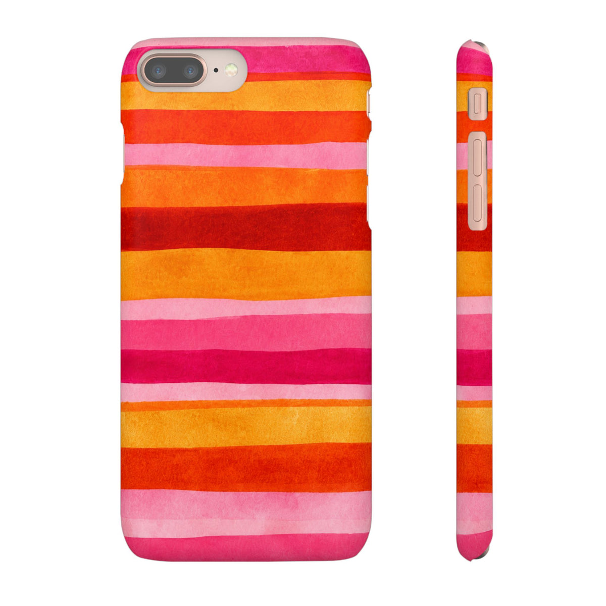 Pink Sunset Watercolor Stripes