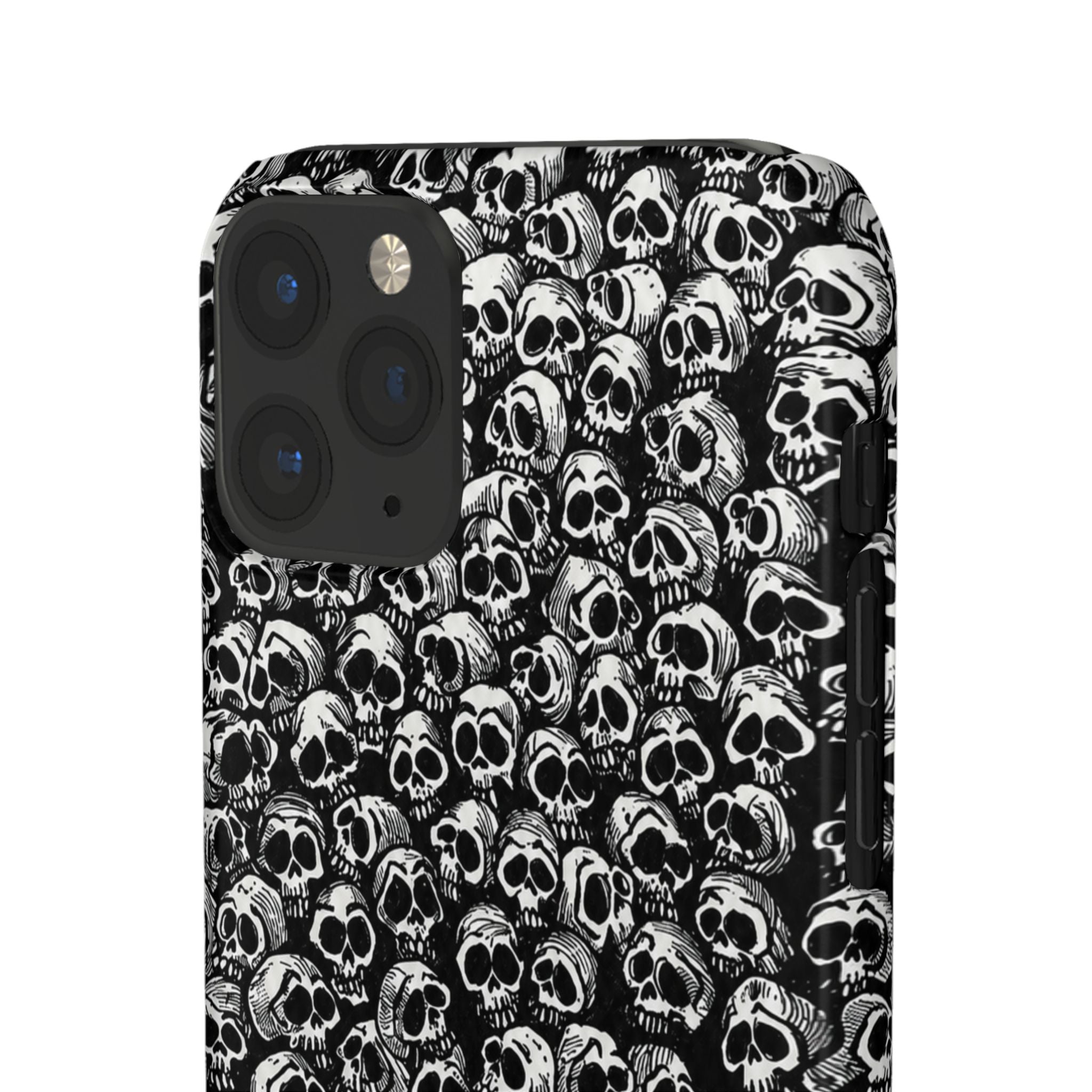 Black and White Skull Pattern Phone Case