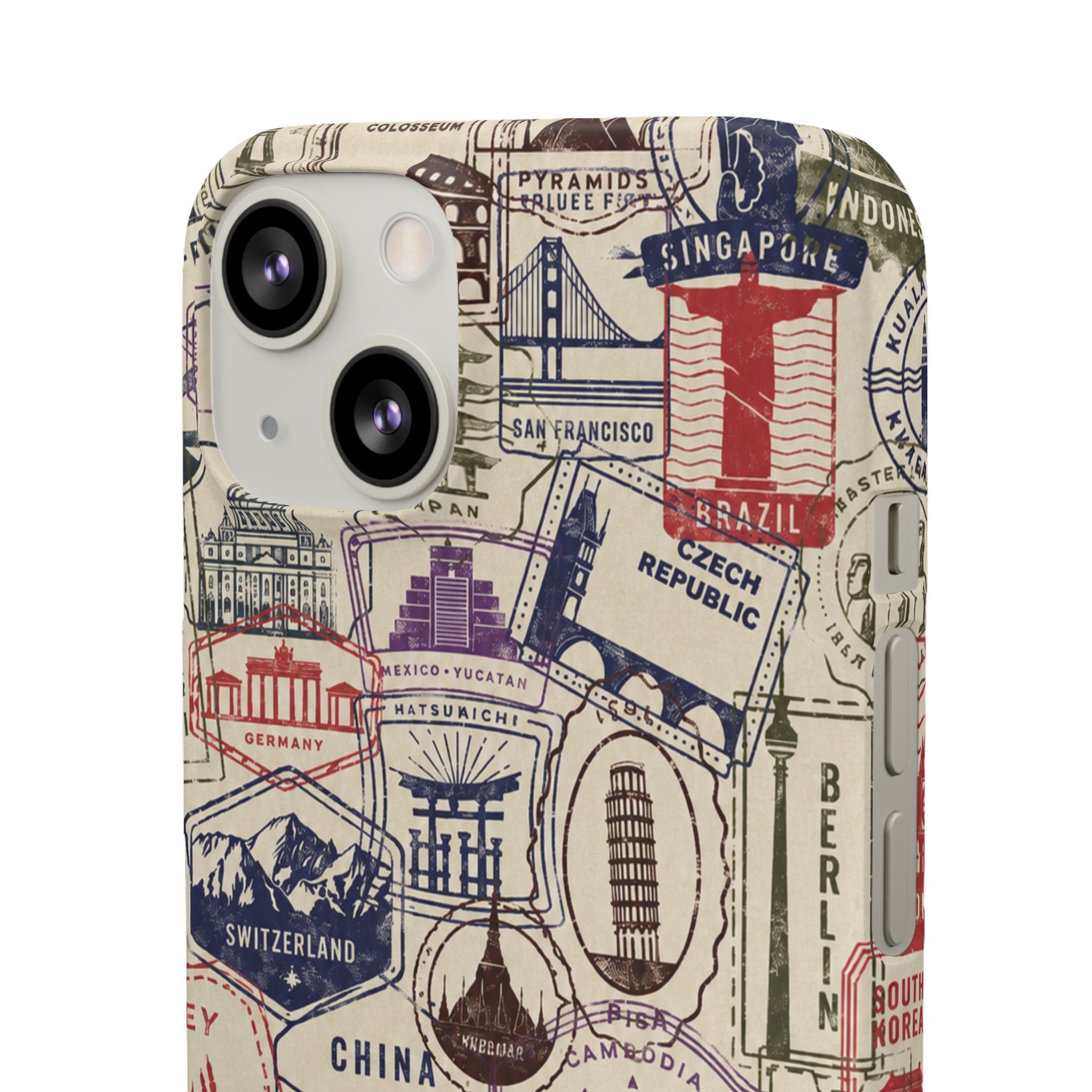 Vintage Travel Stamps Phone Case