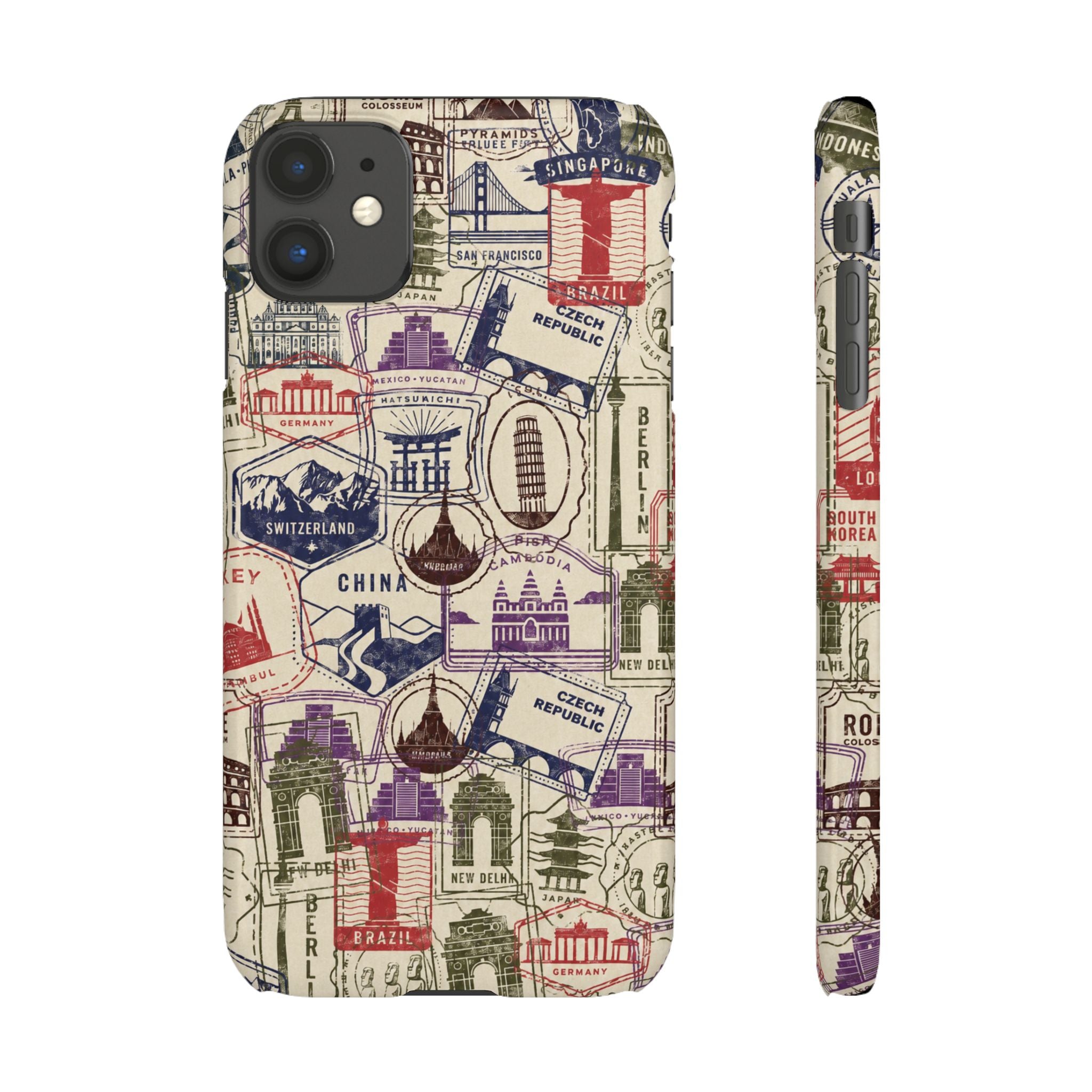 Vintage Travel Stamps Phone Case