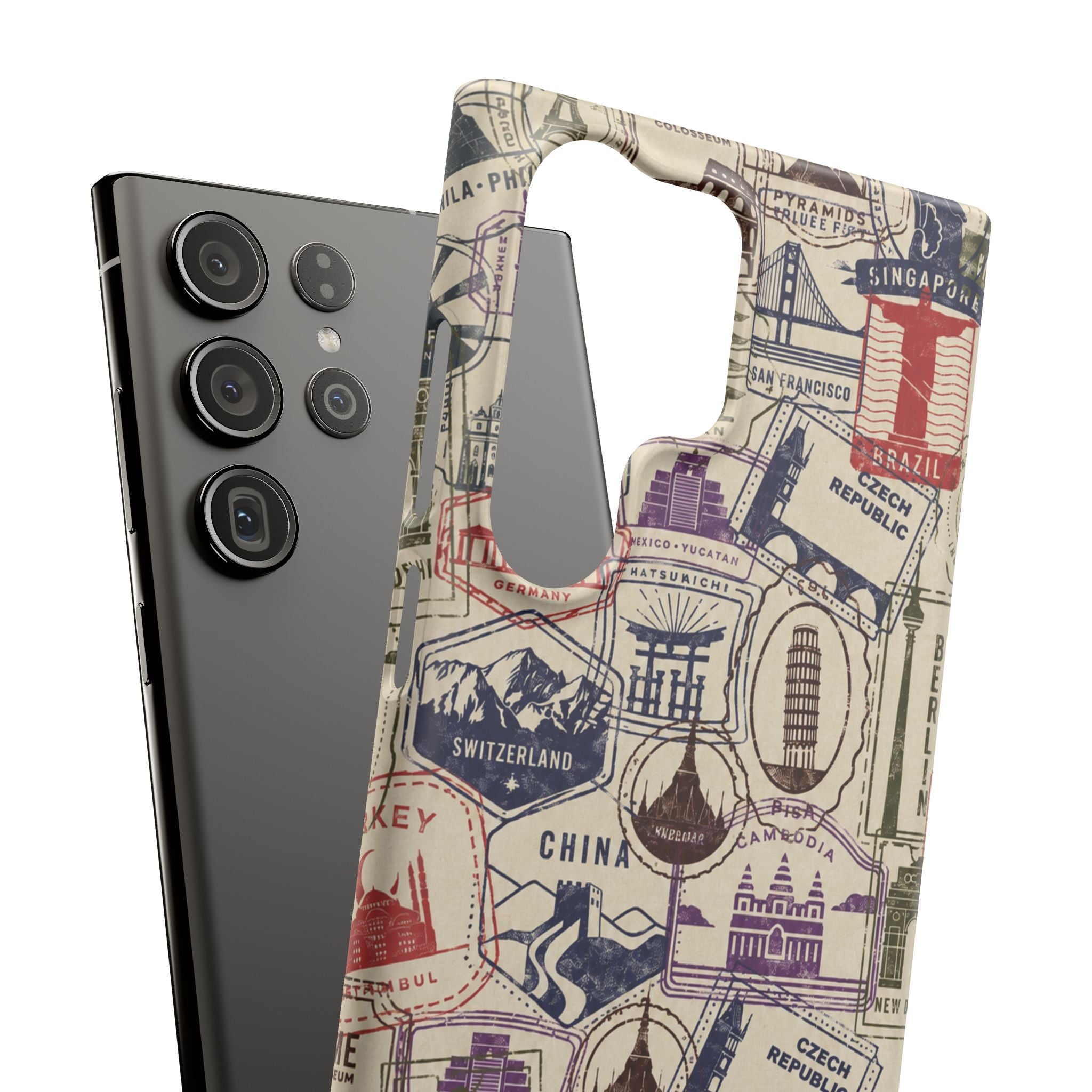 Vintage Travel Stamps Phone Case