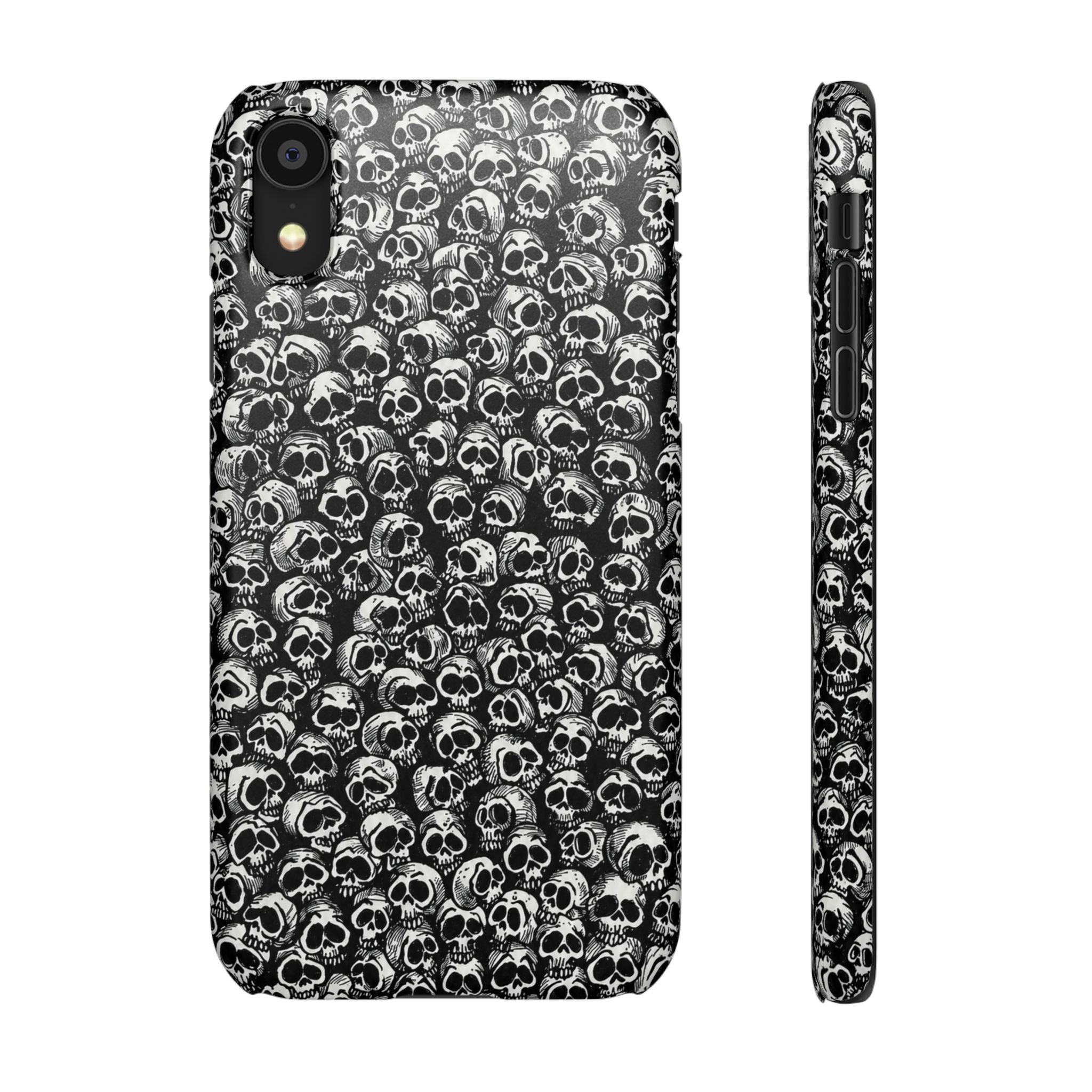 Black and White Skull Pattern Phone Case