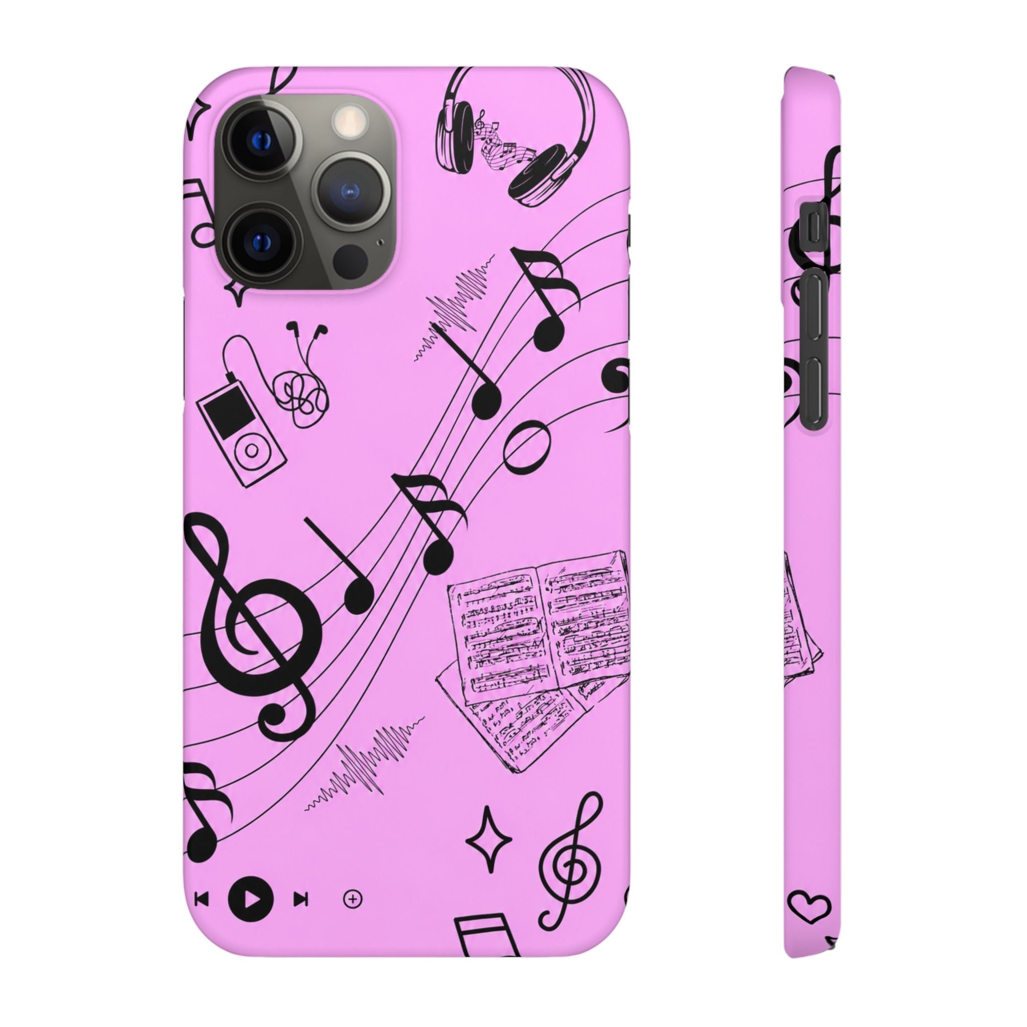 Pink Music Notes Phone Case