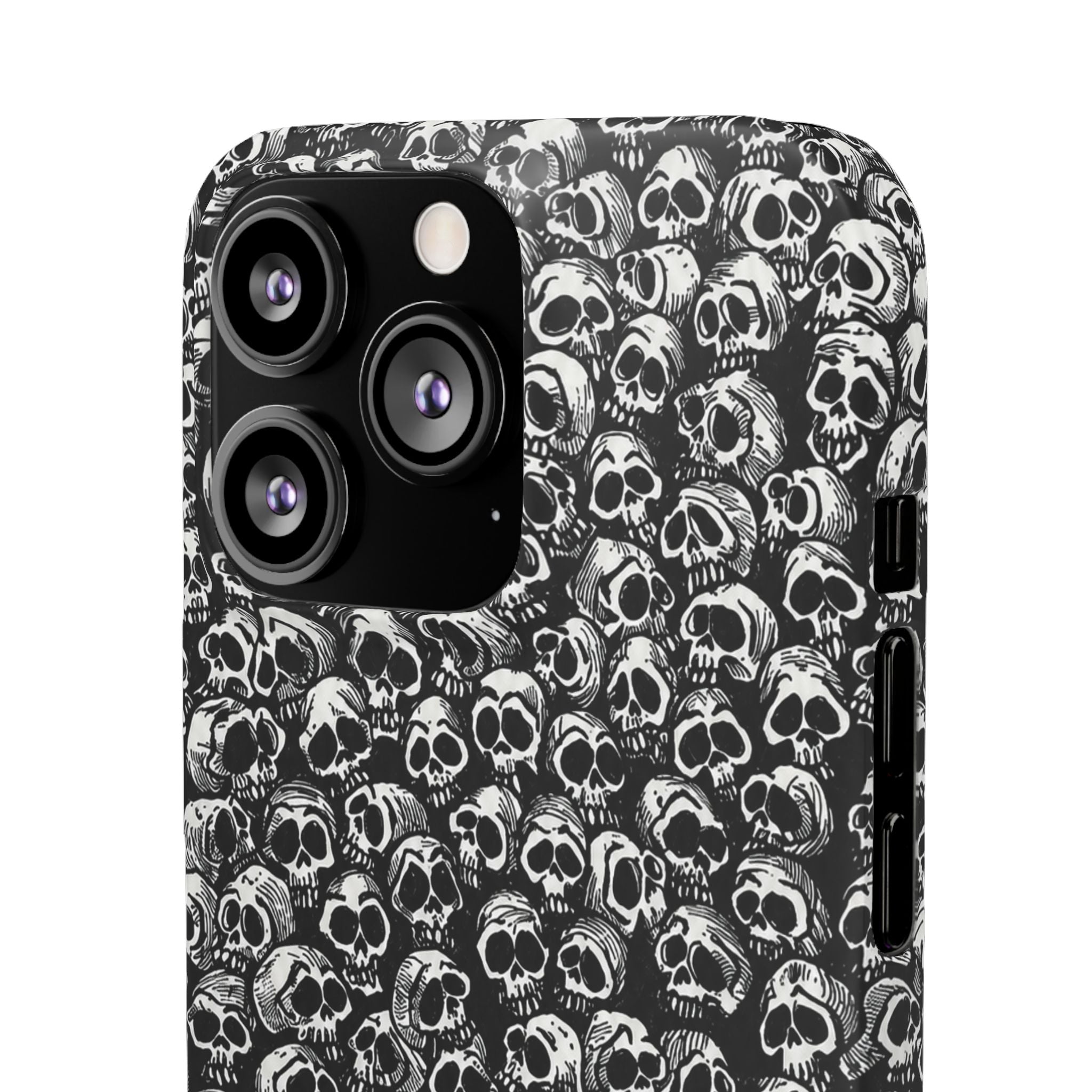 Black and White Skull Pattern Phone Case