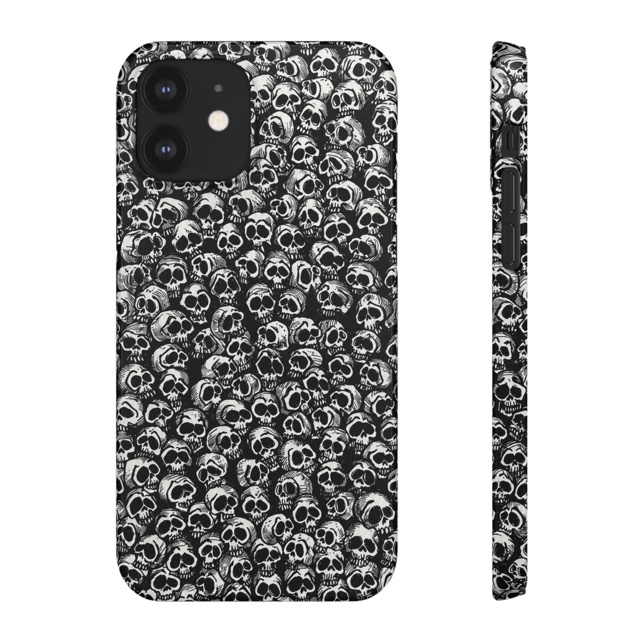Black and White Skull Pattern Phone Case