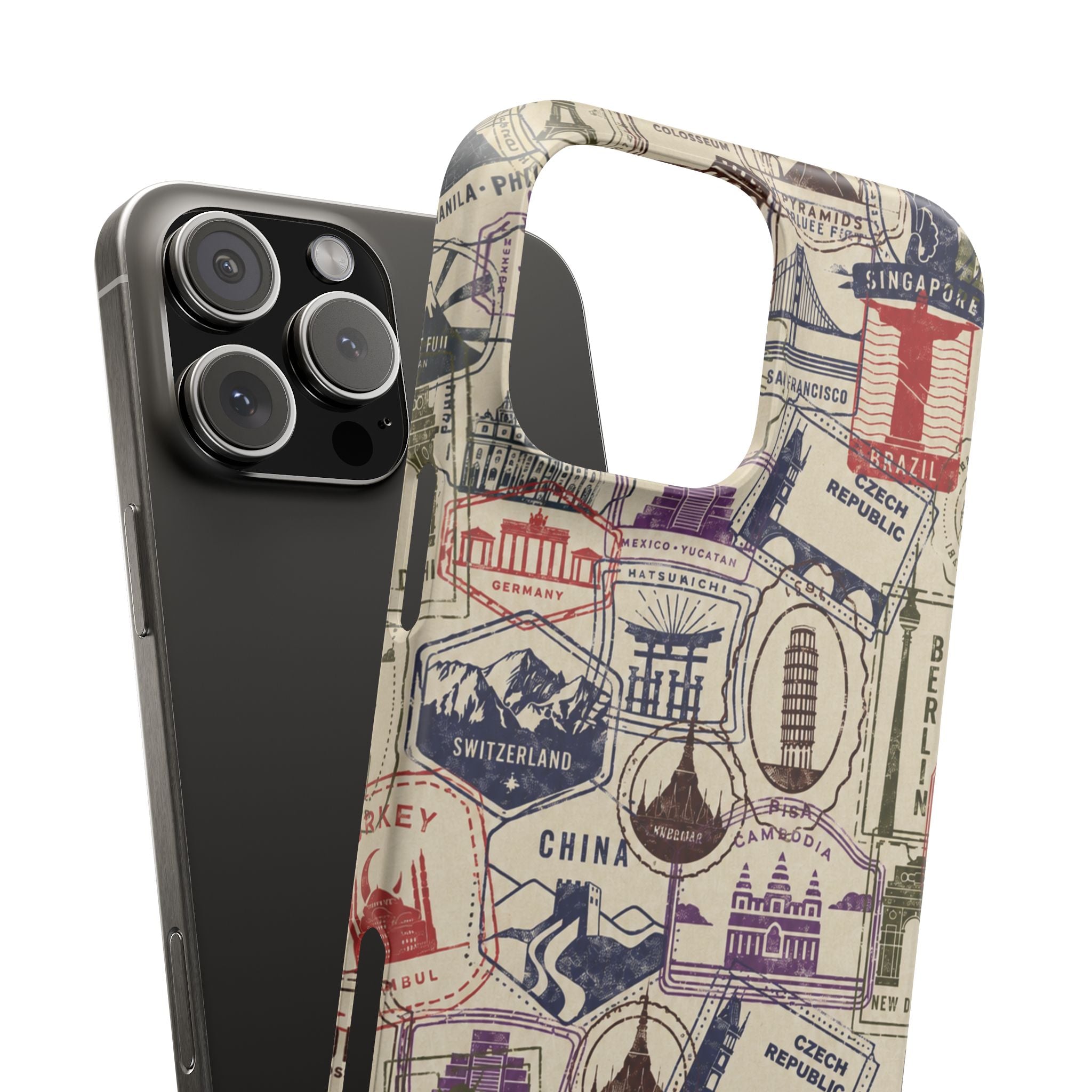 Vintage Travel Stamps Phone Case