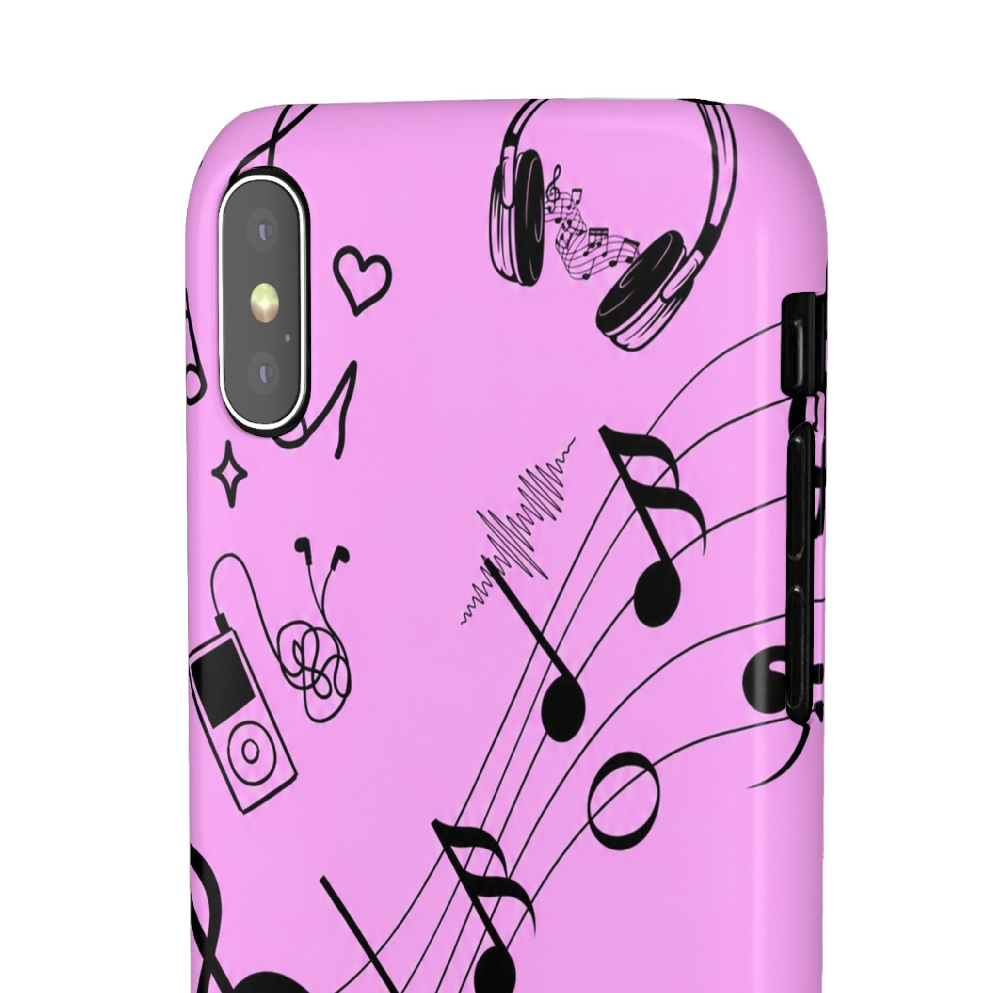 Pink Music Notes Phone Case