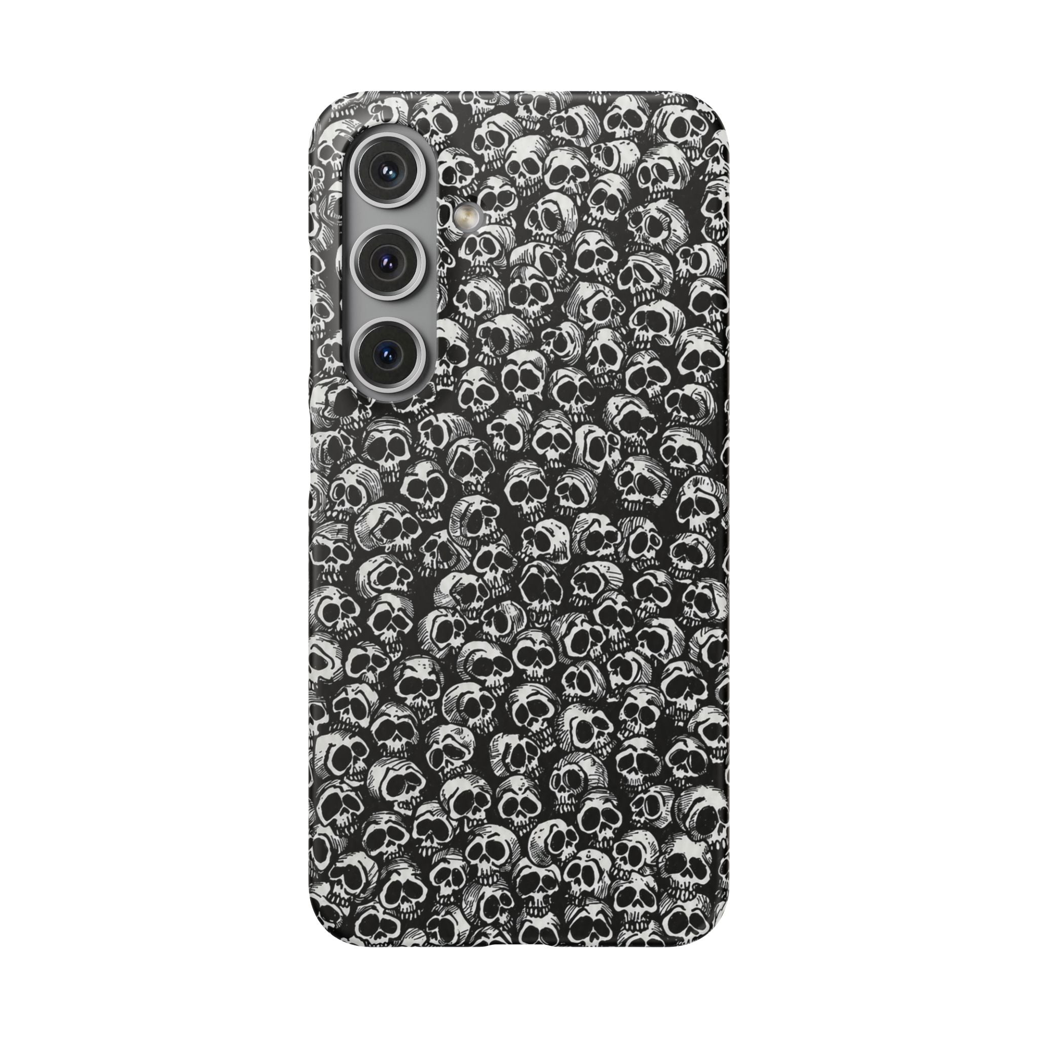 Black and White Skull Pattern Phone Case