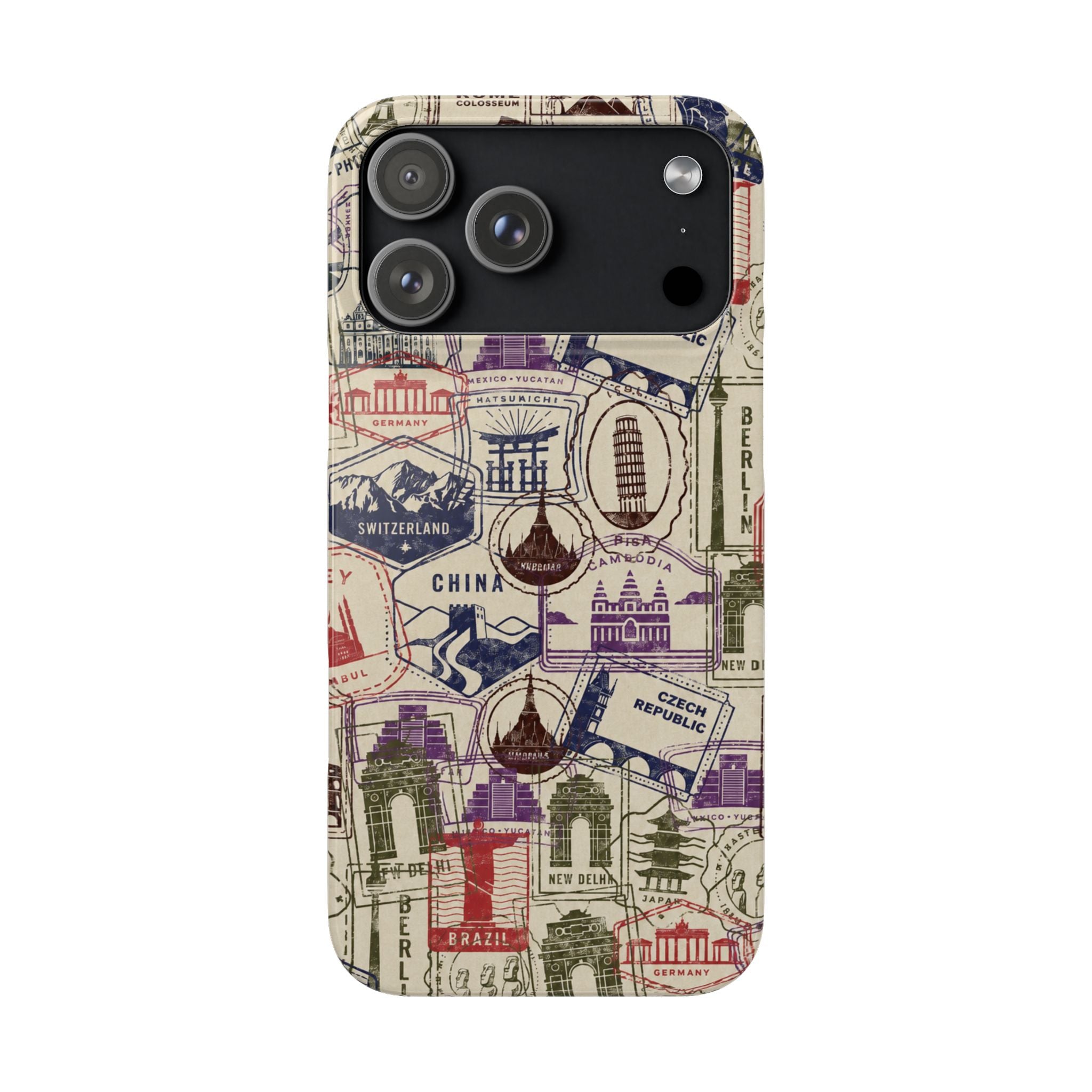 Vintage Travel Stamps Phone Case