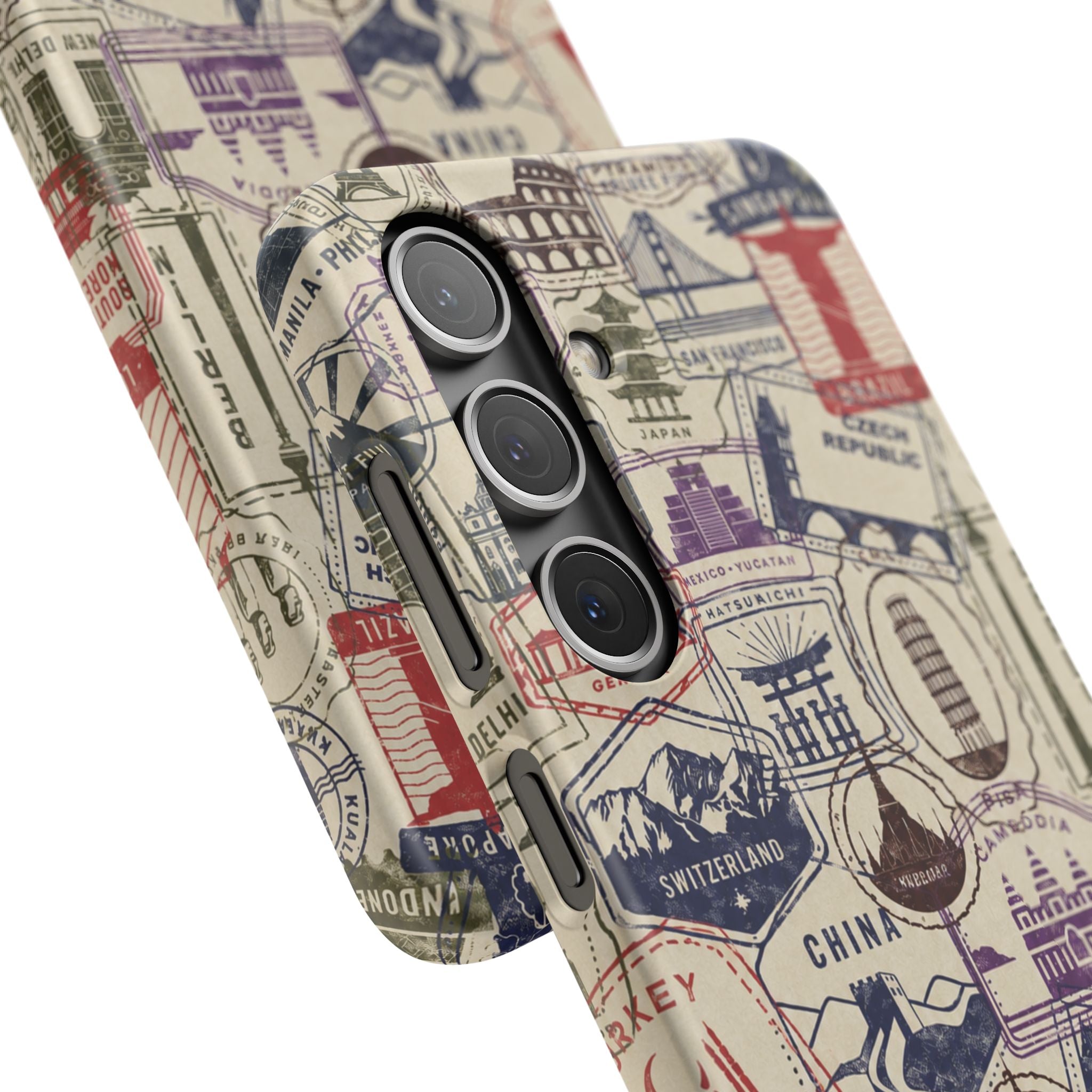 Vintage Travel Stamps Phone Case