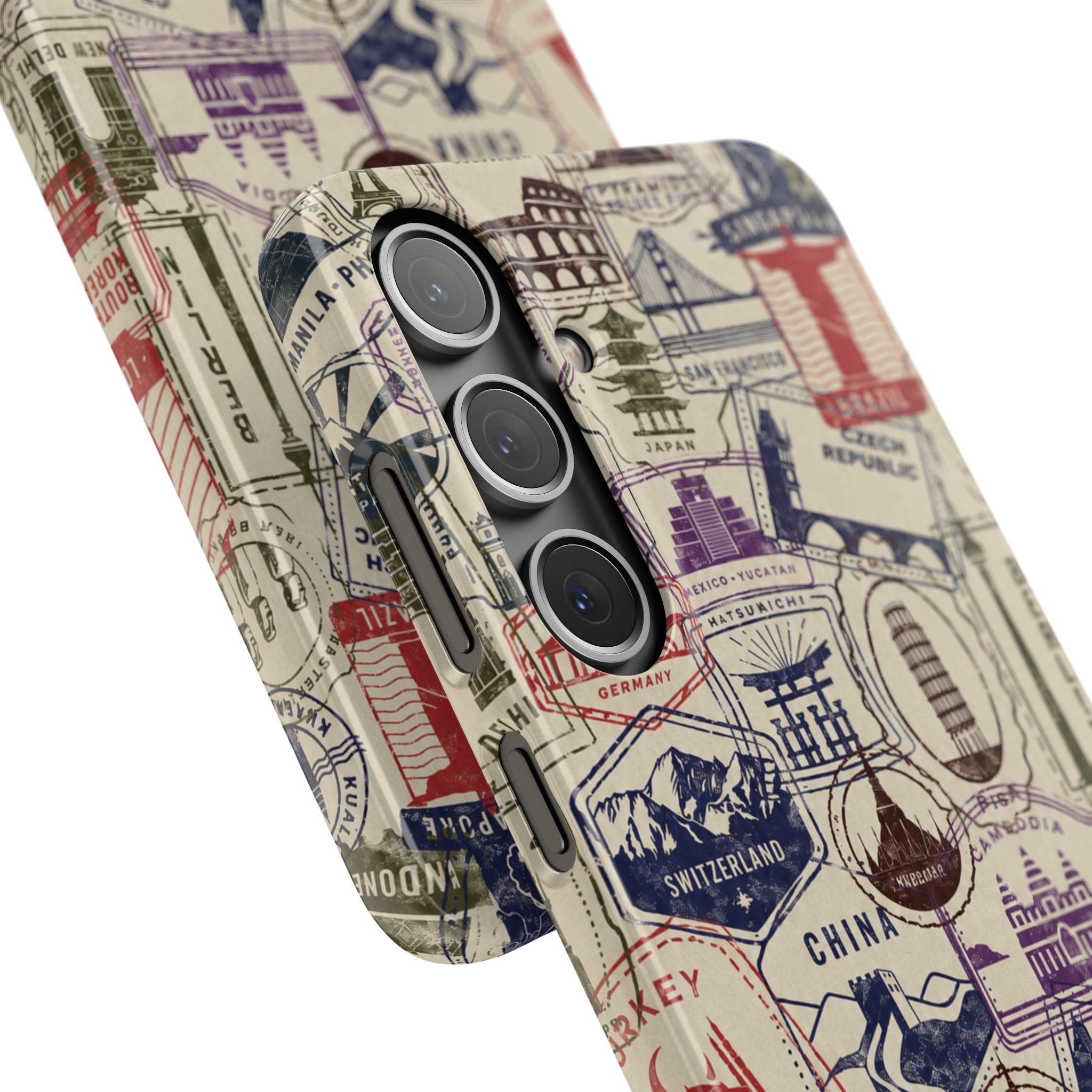 Vintage Travel Stamps Phone Case