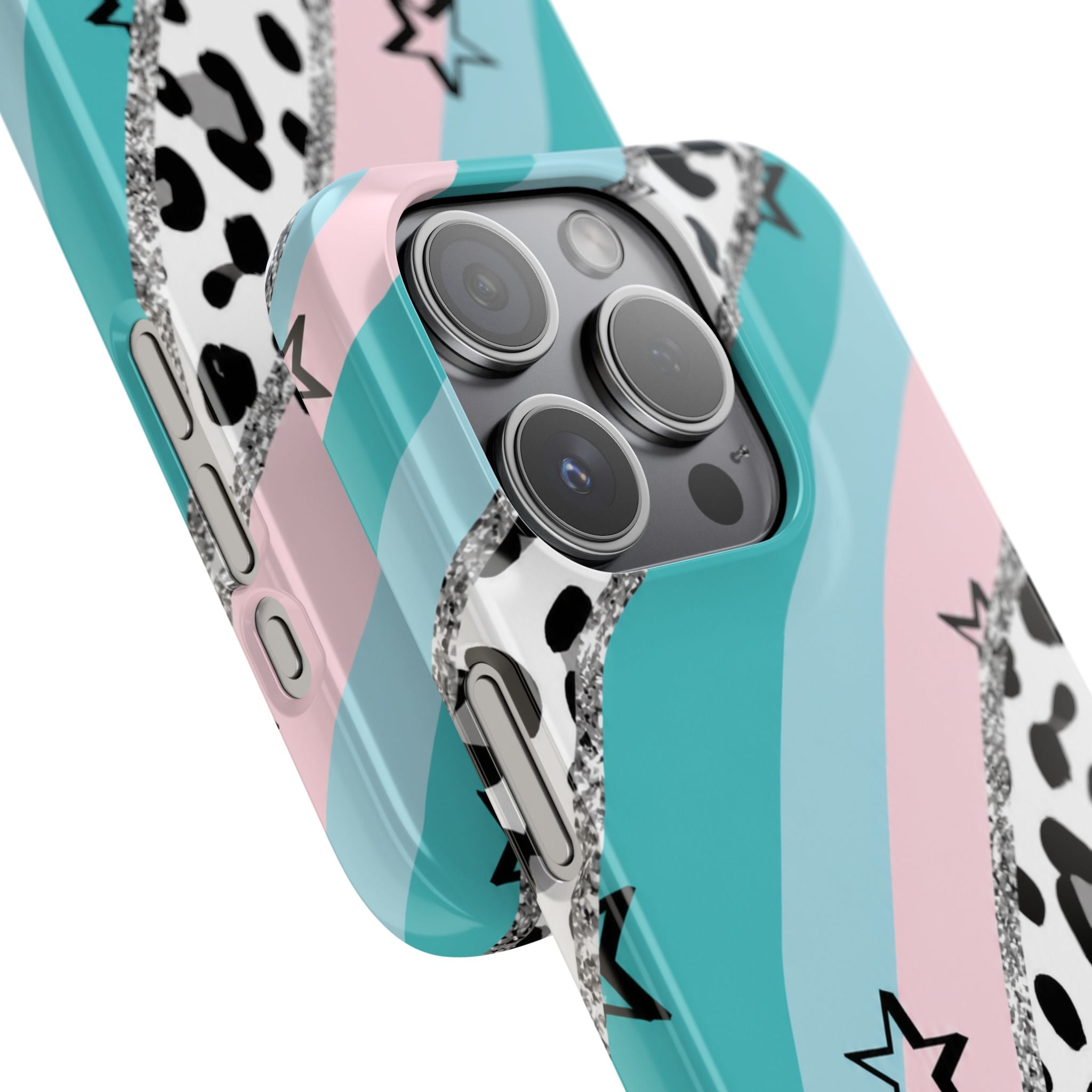 Pastel Leopard Print Glitter Phone Case