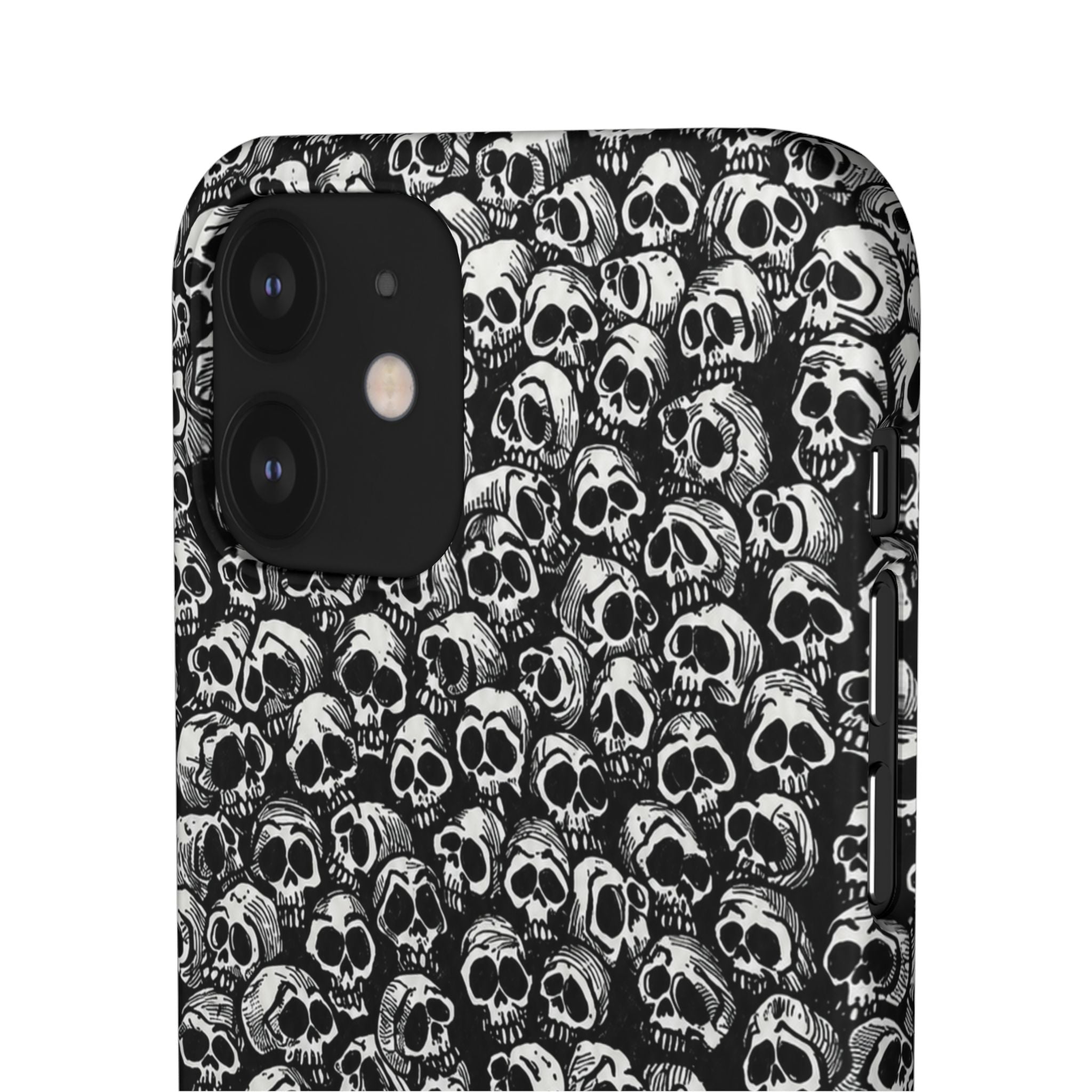 Black and White Skull Pattern Phone Case
