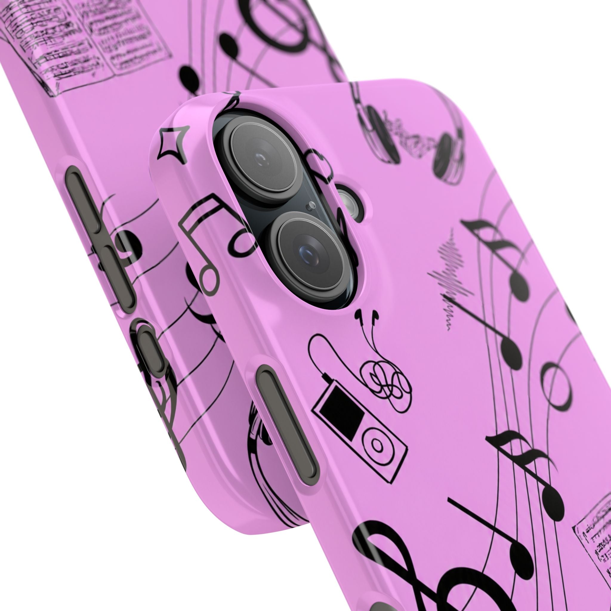Pink Music Notes Phone Case