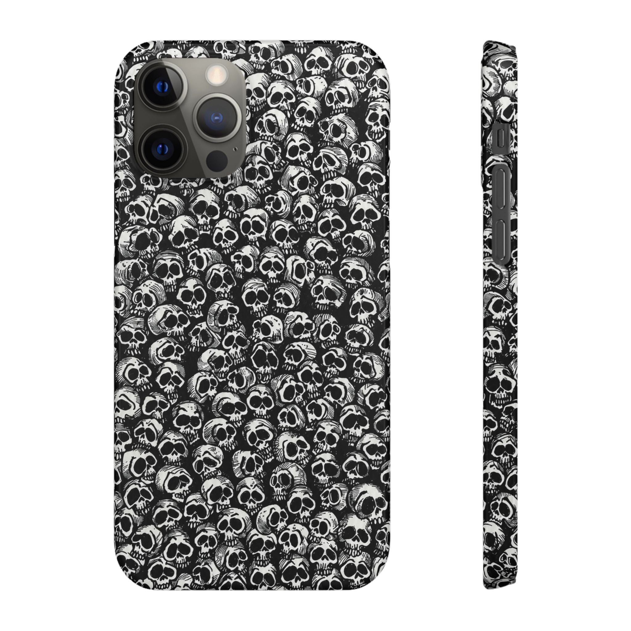 Black and White Skull Pattern Phone Case