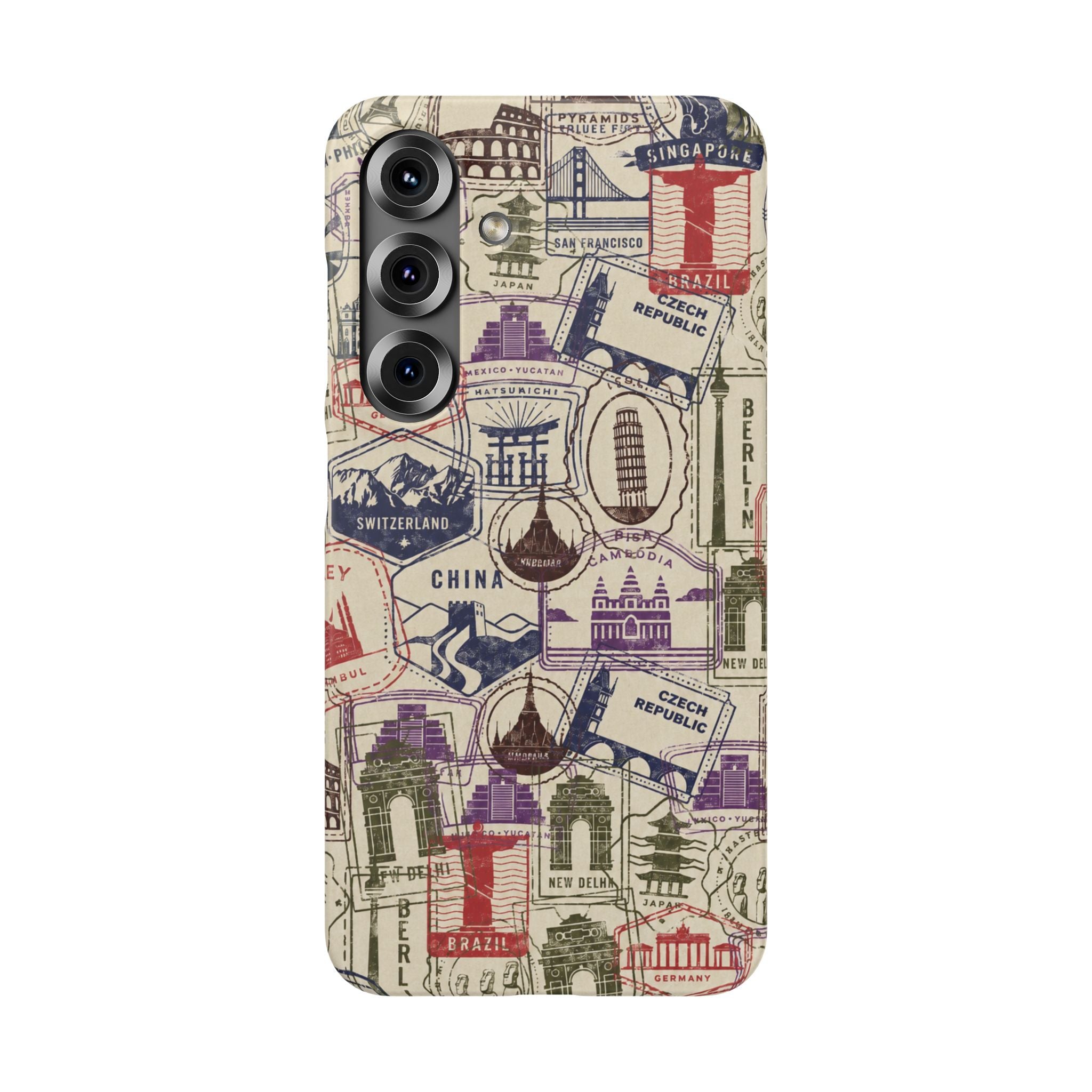 Vintage Travel Stamps Phone Case