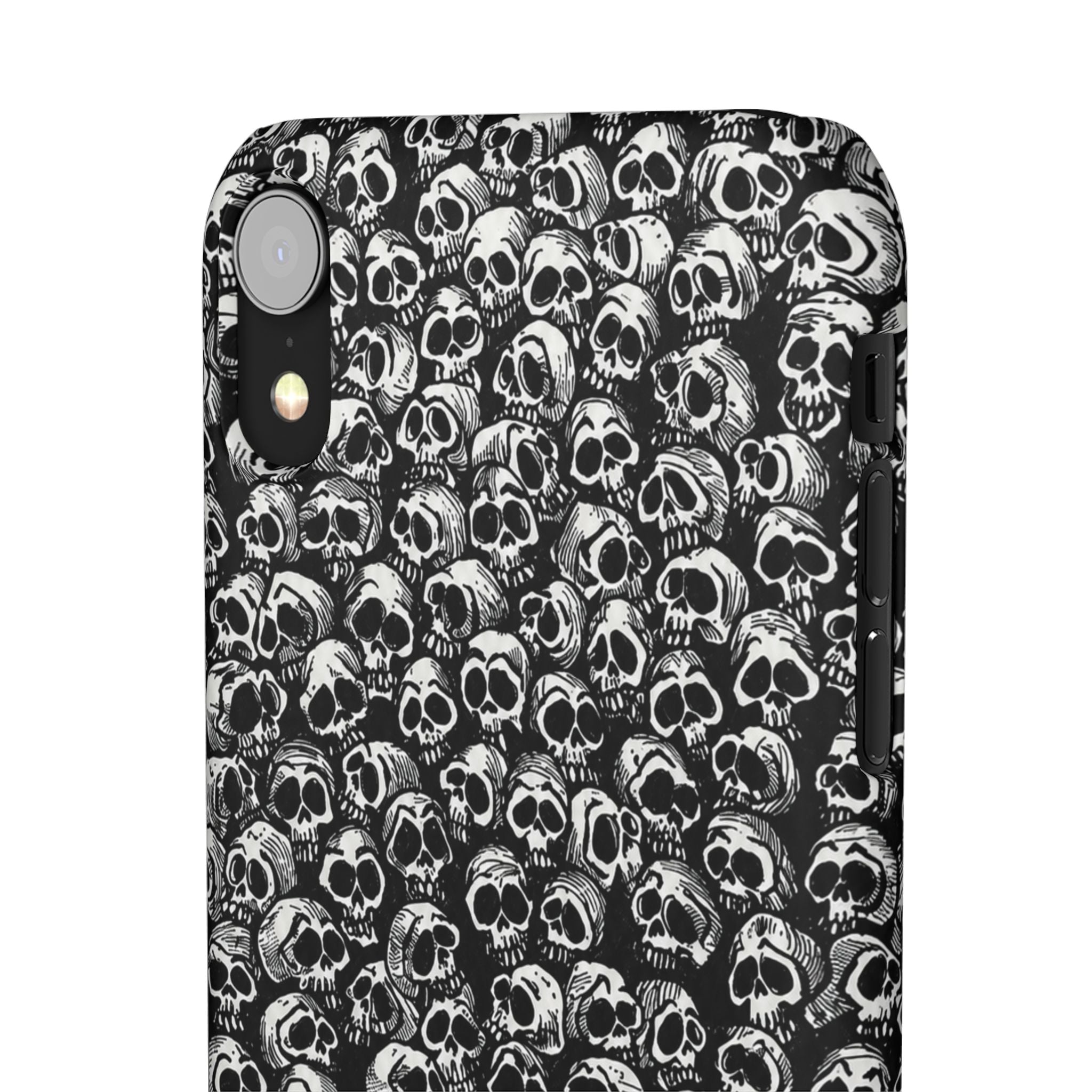 Black and White Skull Pattern Phone Case