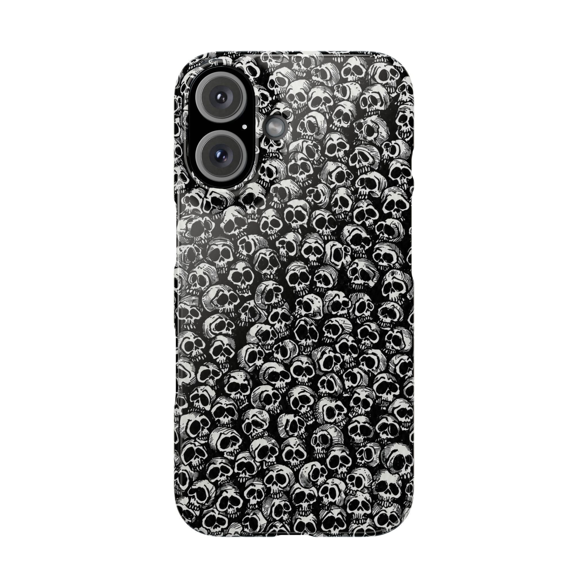 Black and White Skull Pattern Phone Case
