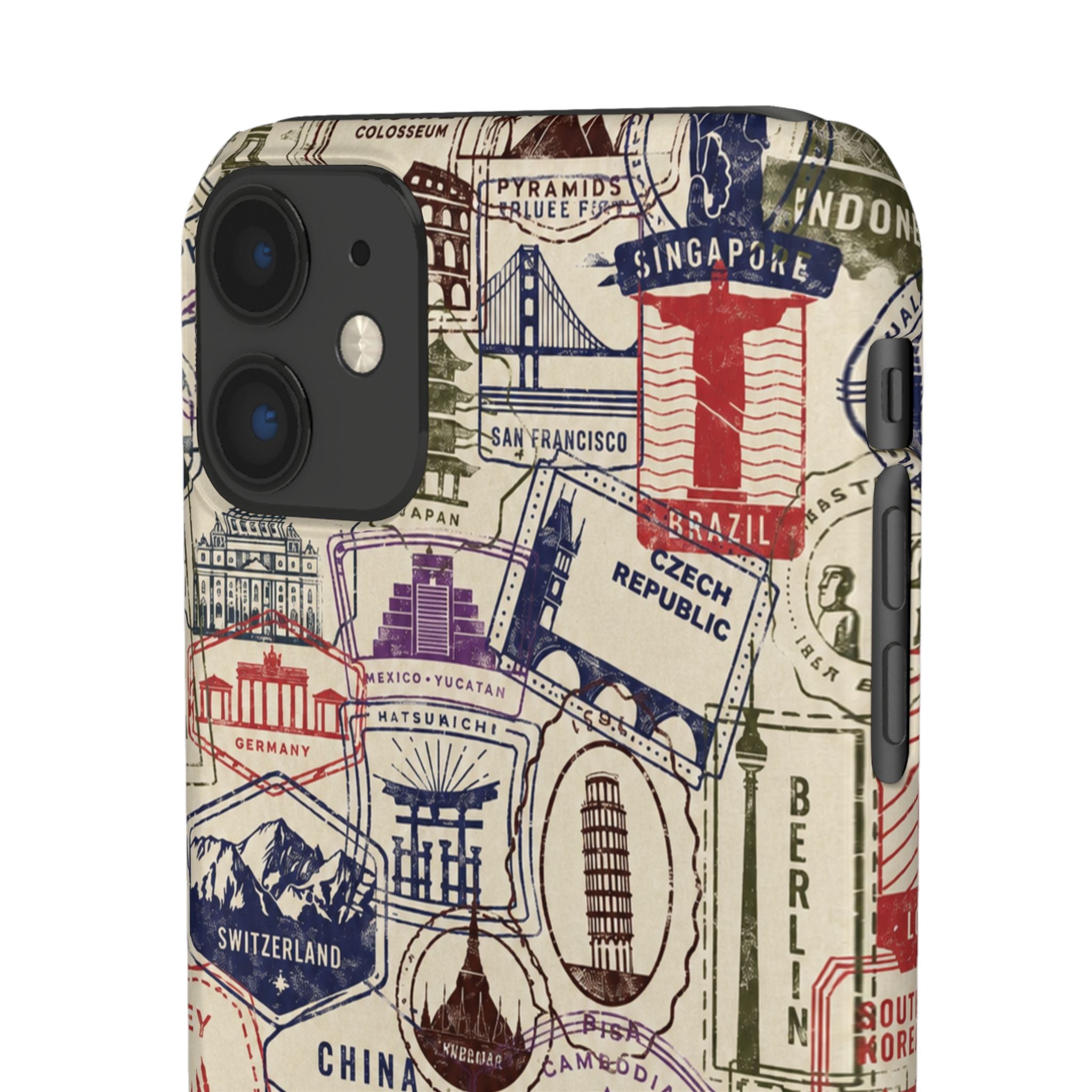 Vintage Travel Stamps Phone Case