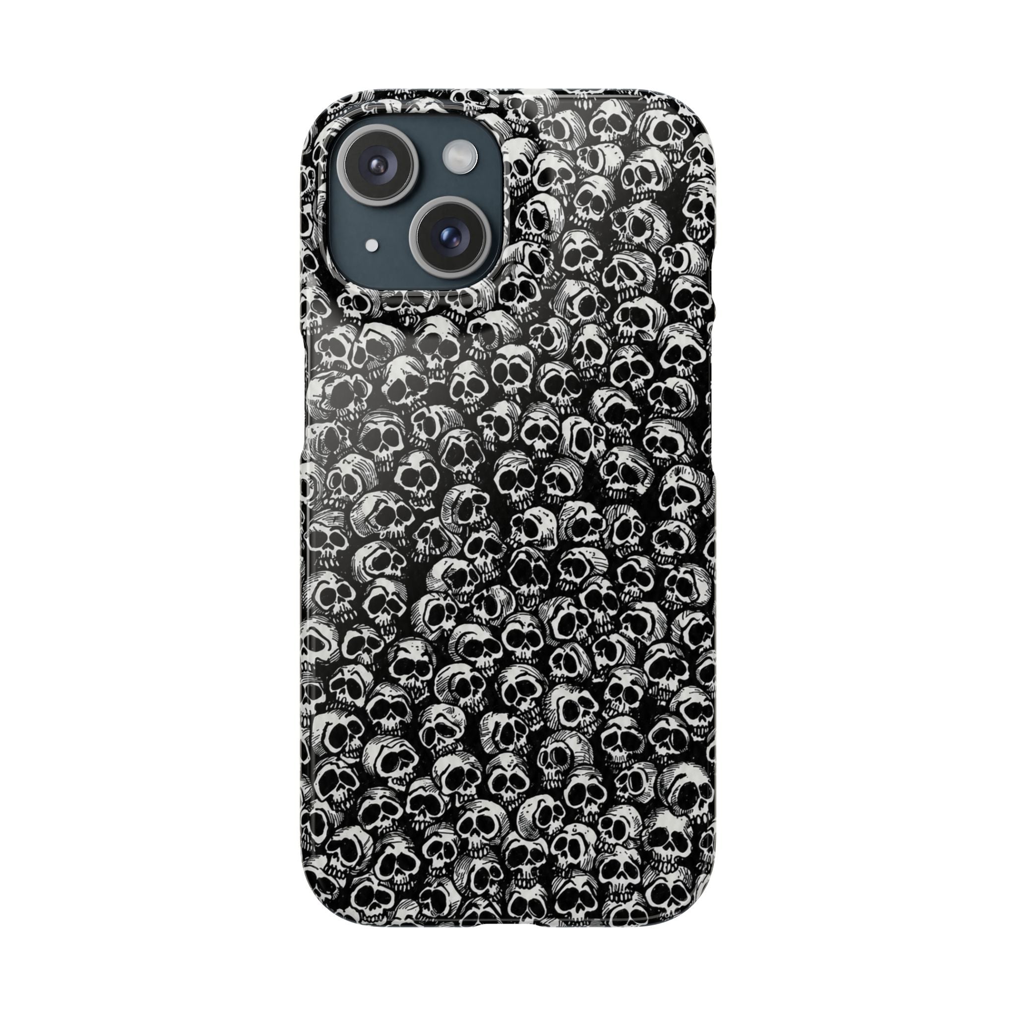 Black and White Skull Pattern Phone Case