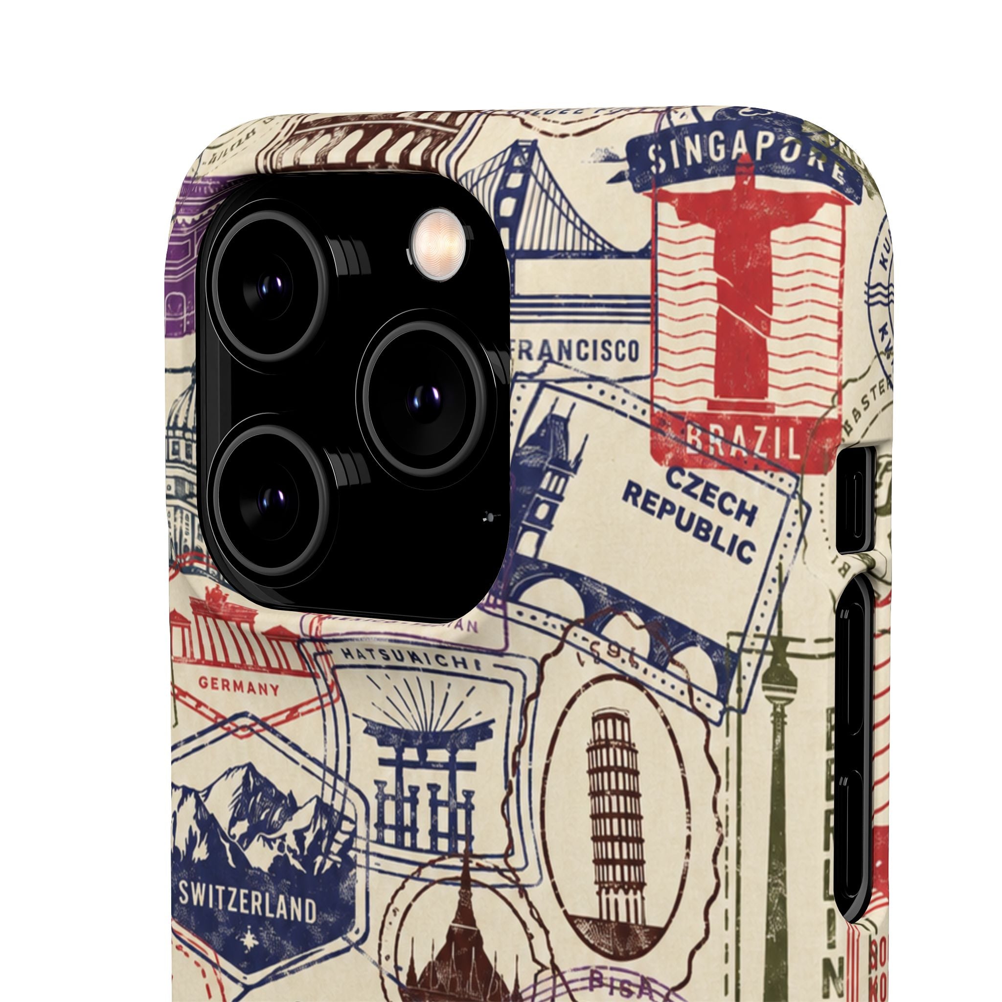 Vintage Travel Stamps Phone Case