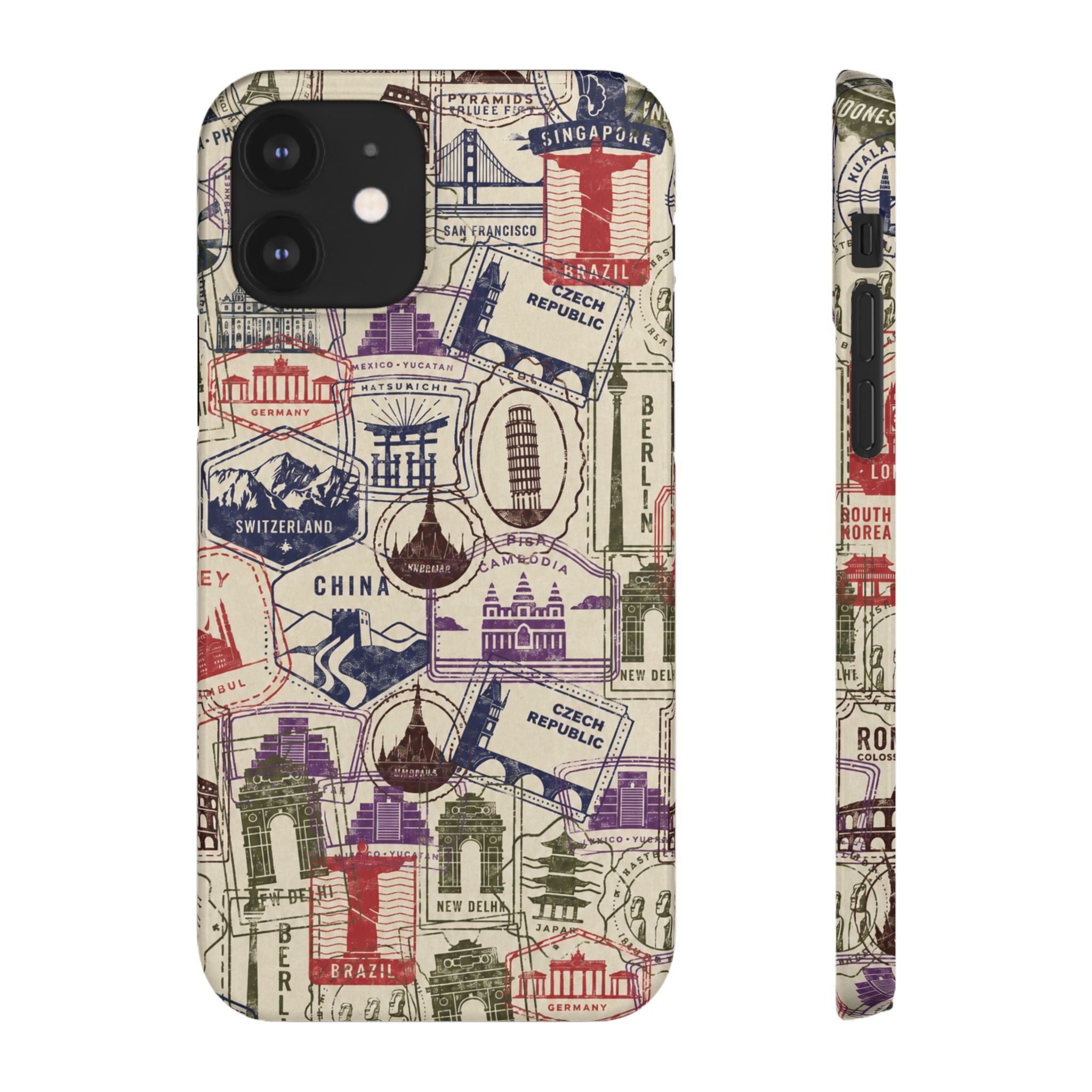 Vintage Travel Stamps Phone Case