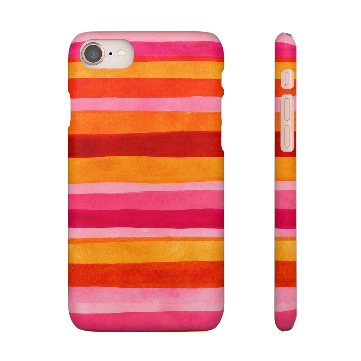 Pink Sunset Watercolor Stripes