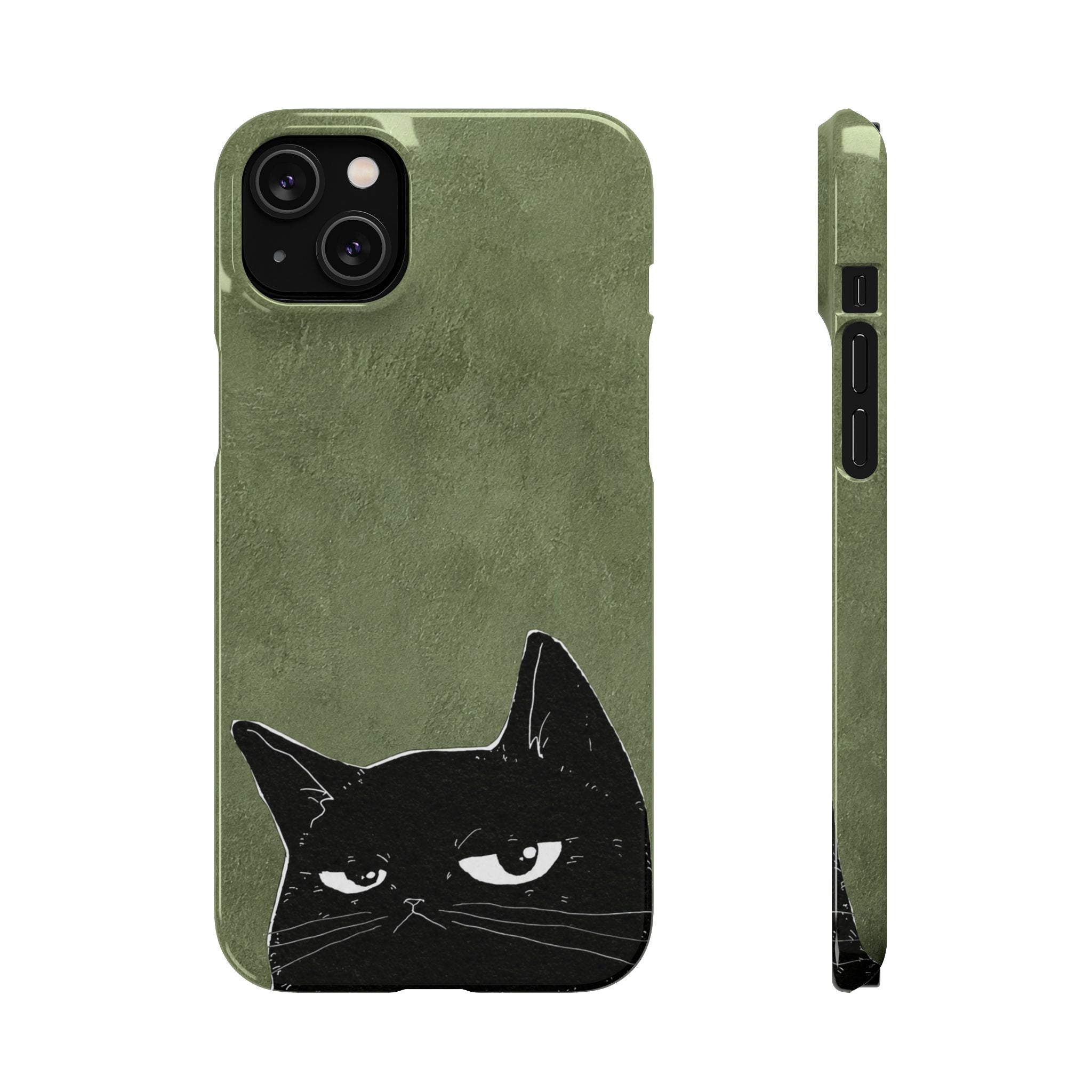 Grumpy Black Cat Phone Case