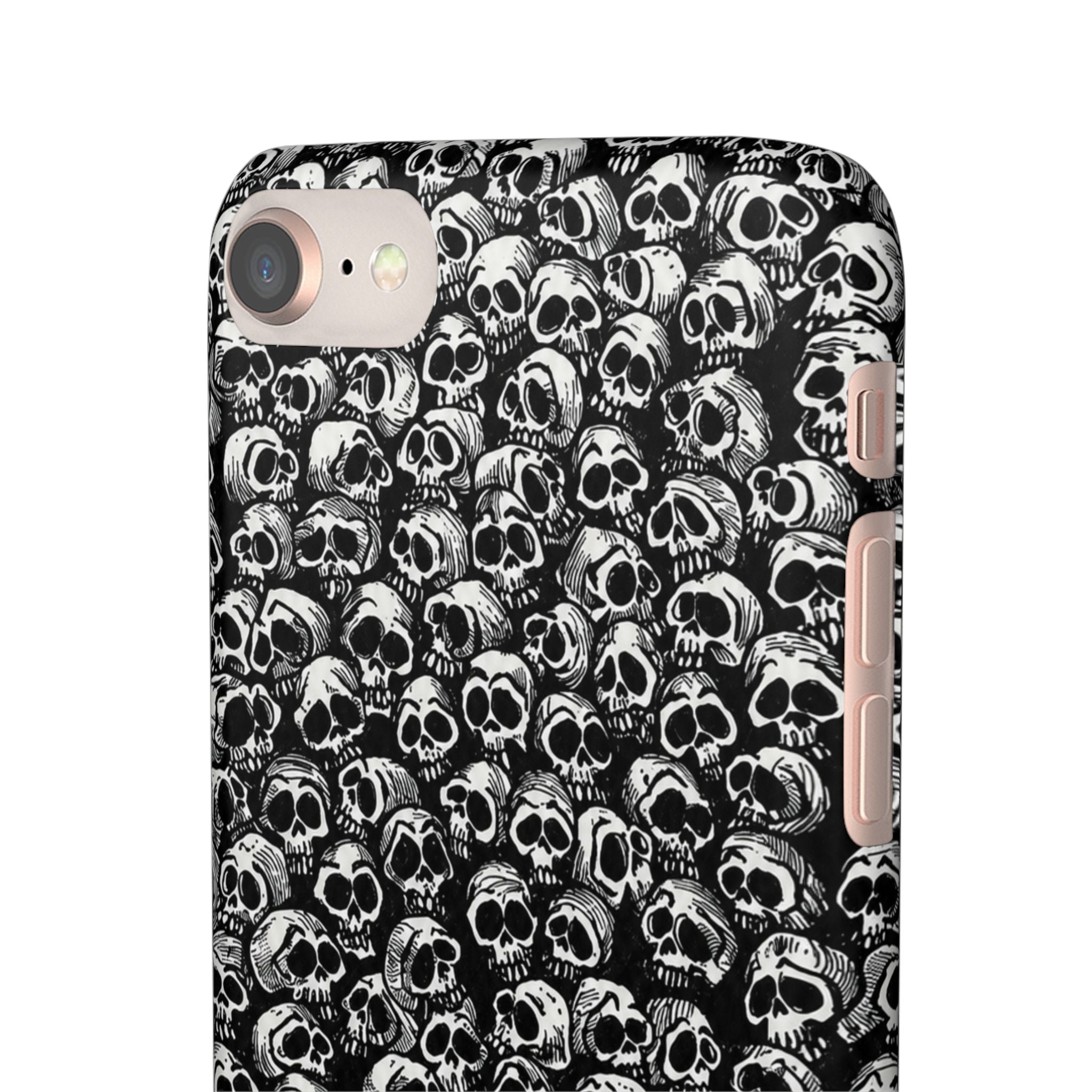 Black and White Skull Pattern Phone Case
