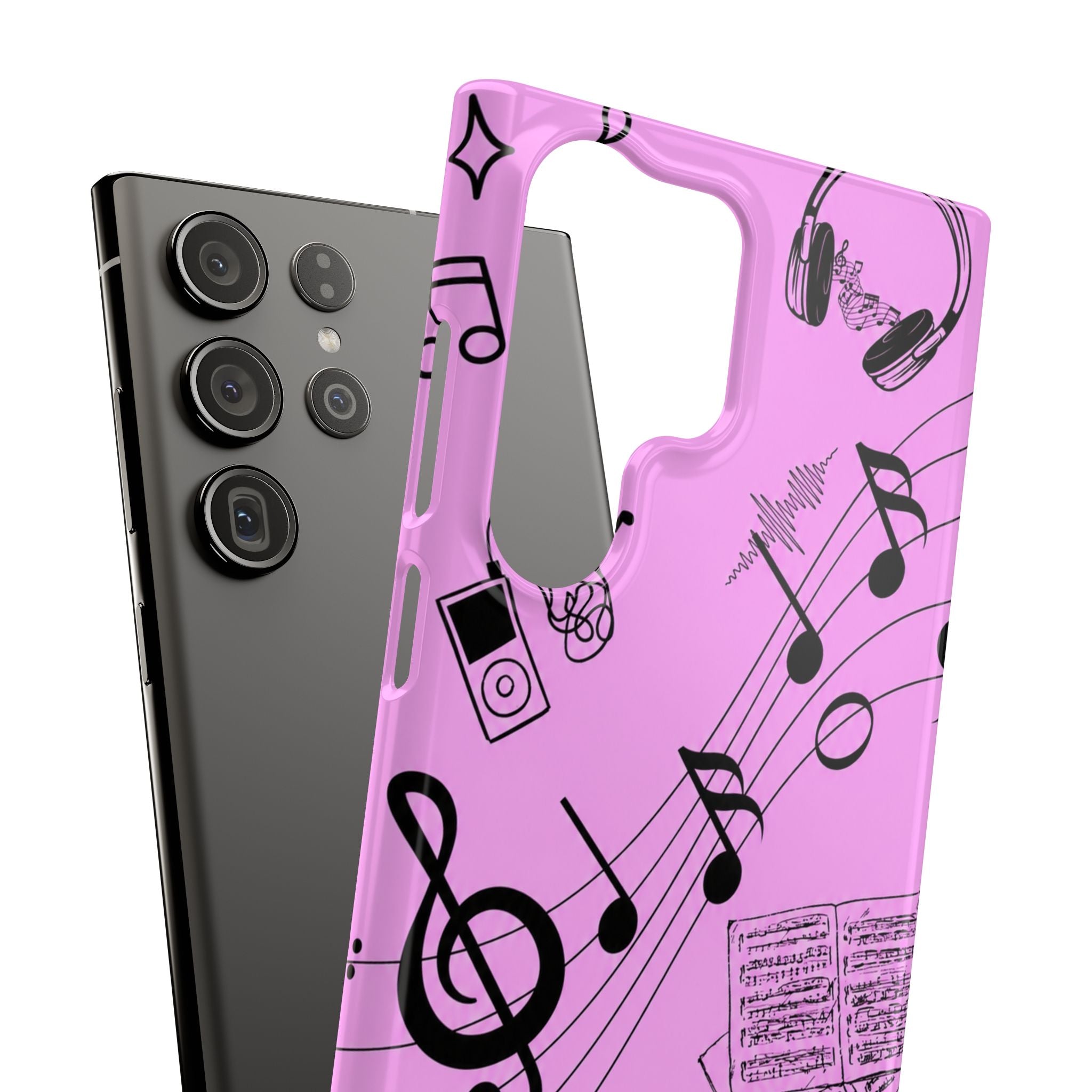 Pink Music Notes Phone Case