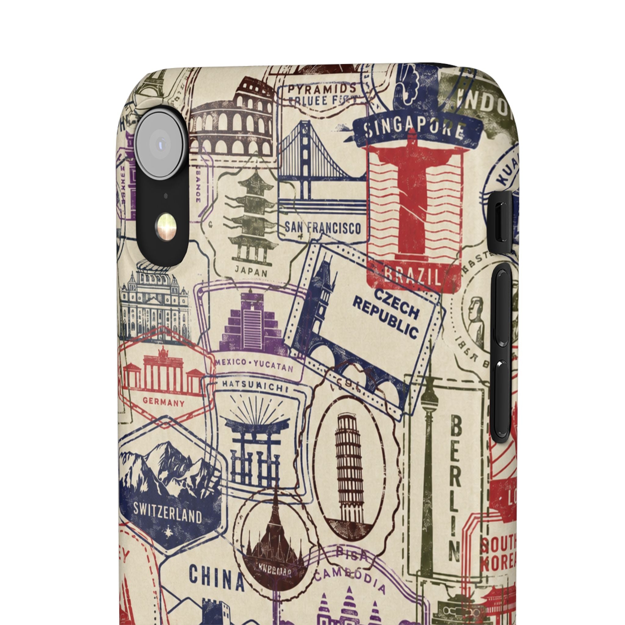 Vintage Travel Stamps Phone Case