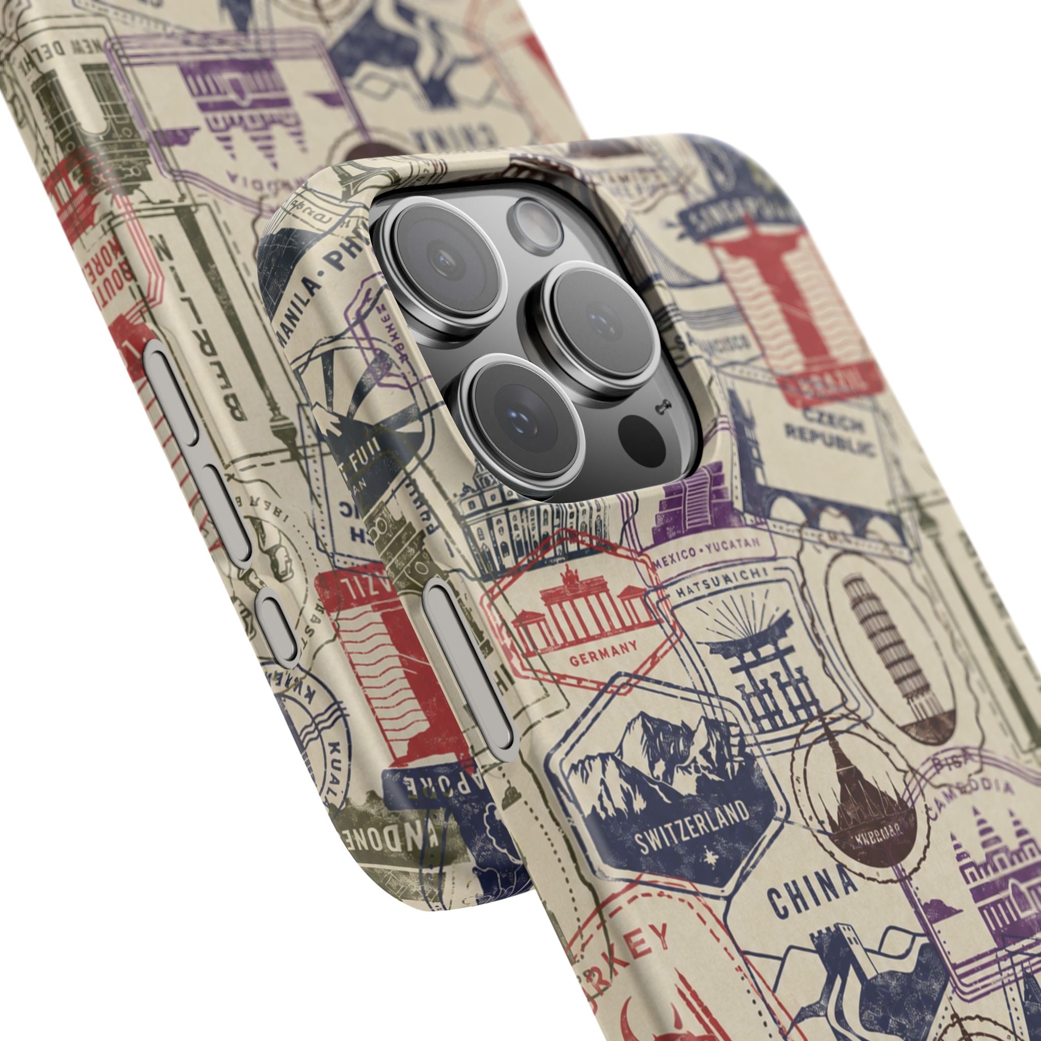 Vintage Travel Stamps Phone Case