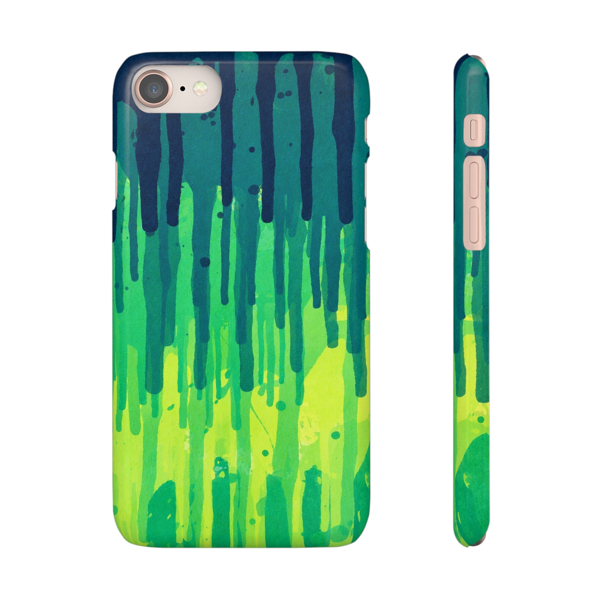 Liquid Emerald – Abstract Drip Phone Case