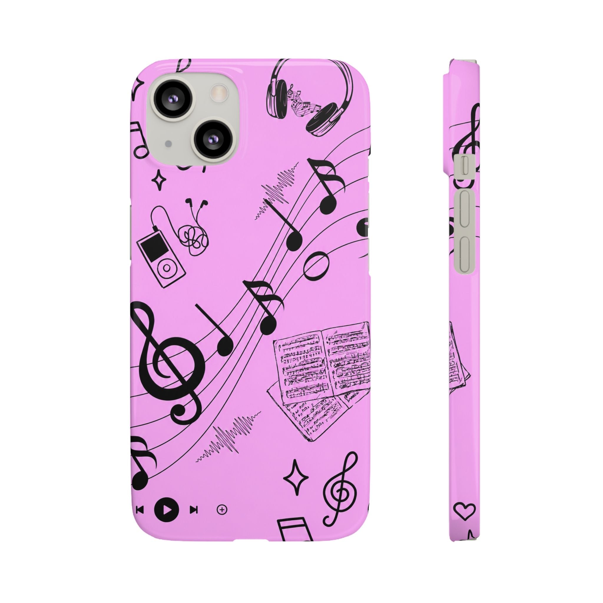 Pink Music Notes Phone Case