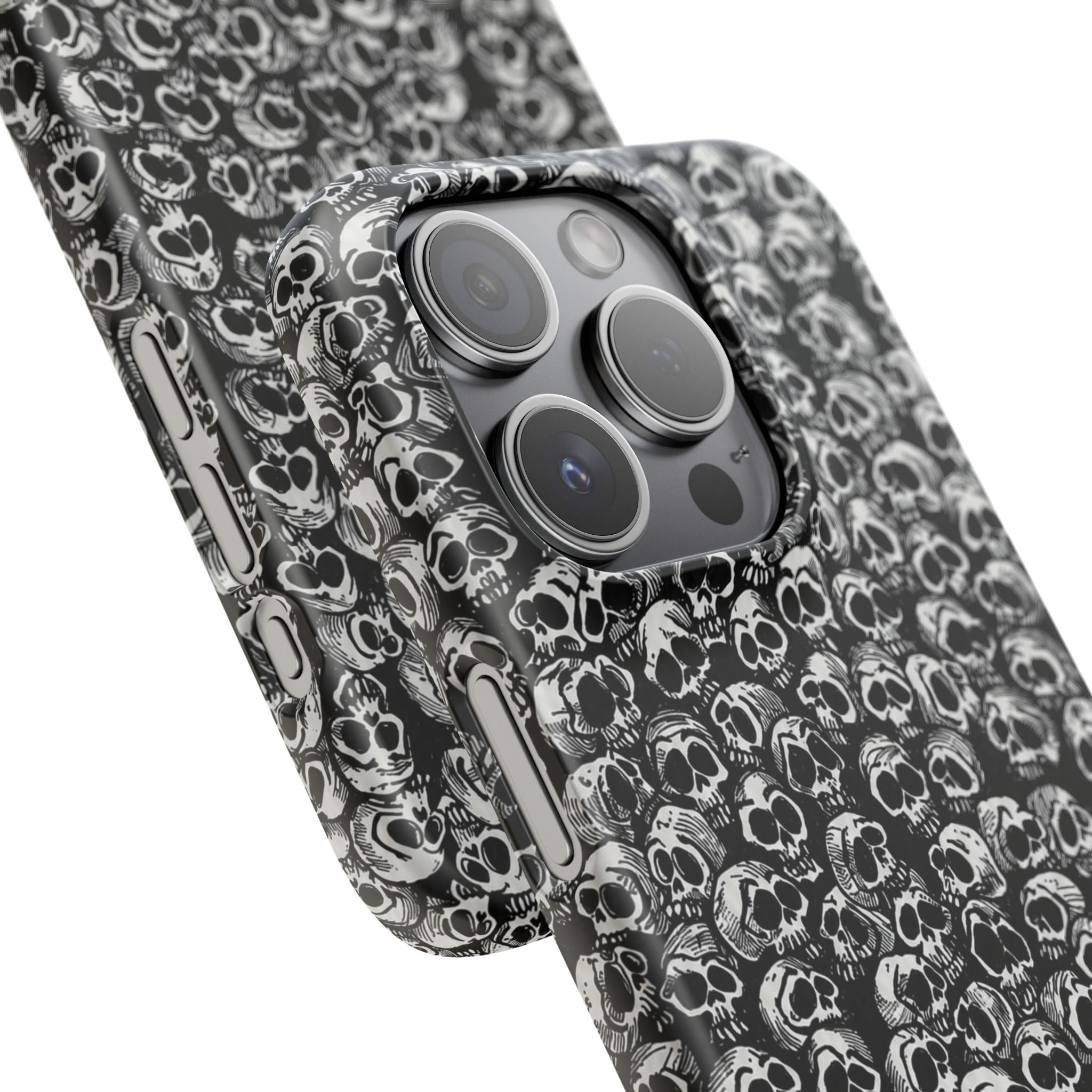 Black and White Skull Pattern Phone Case